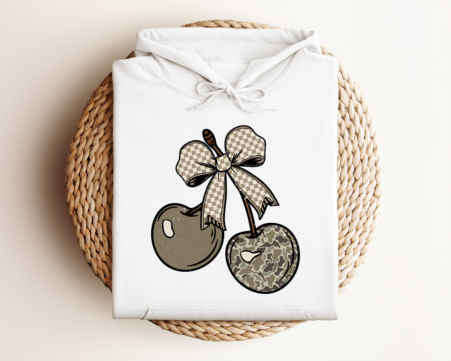 *NEW* CAMO CHECKERED CHERRY BOW HOODIE