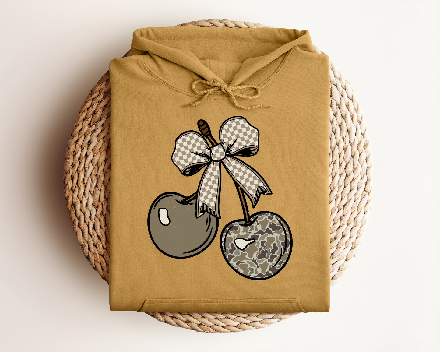 *NEW* CAMO CHECKERED CHERRY BOW HOODIE