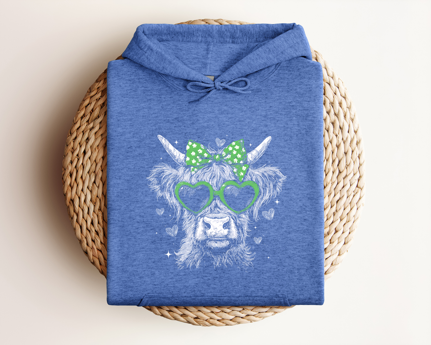 VINTAGE ST PATRICKS DAY HIGHLAND COW HOODIE