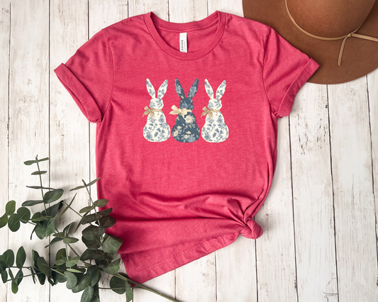 *NEW* BLUE FLORAL EASTER BUNNIES SHIRT