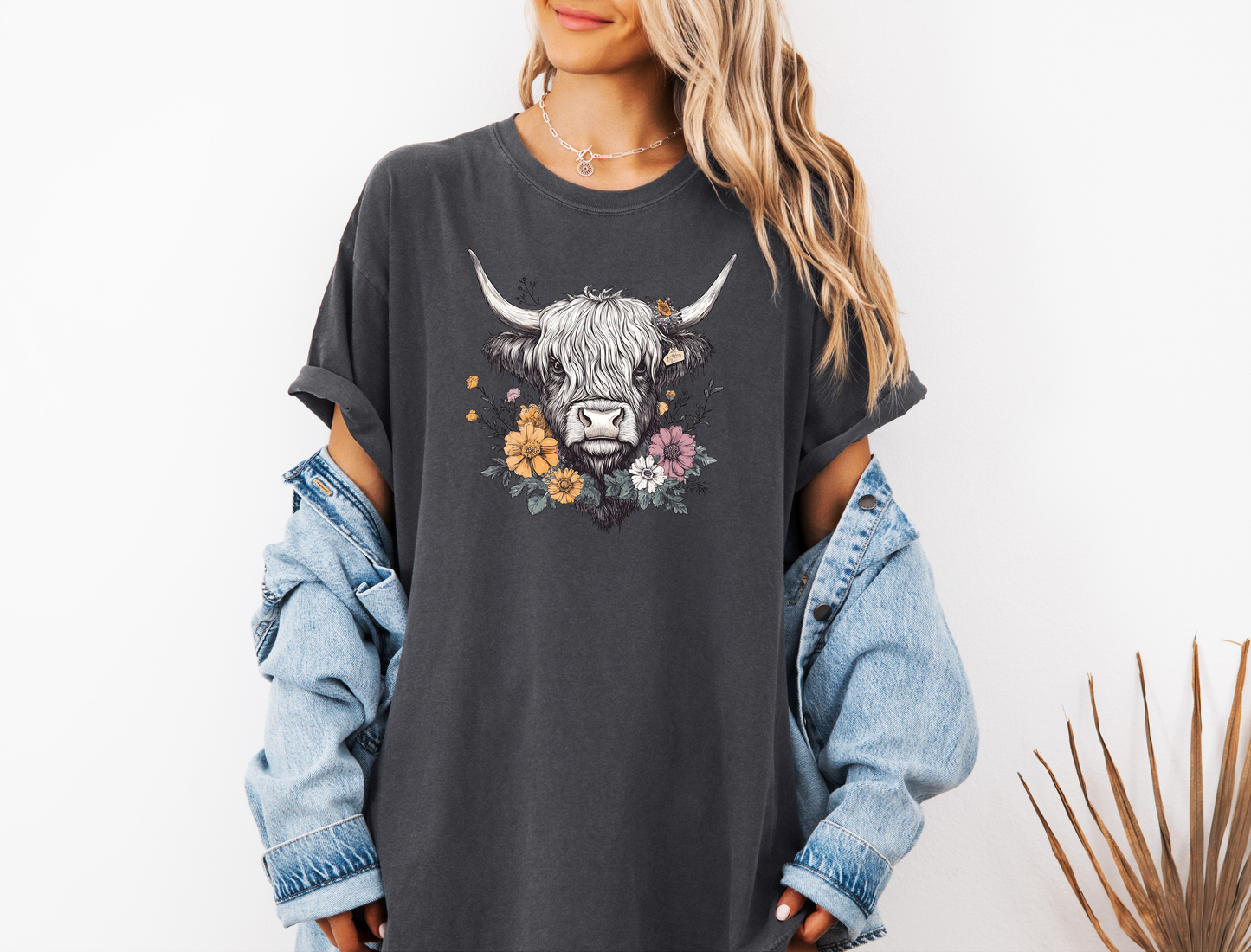FLORAL HIGHLAND COW CC SHIRT