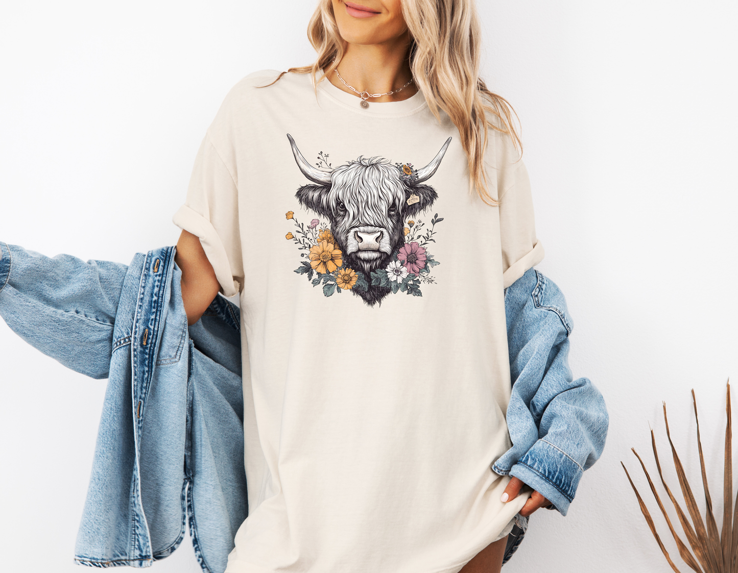 FLORAL HIGHLAND COW CC SHIRT