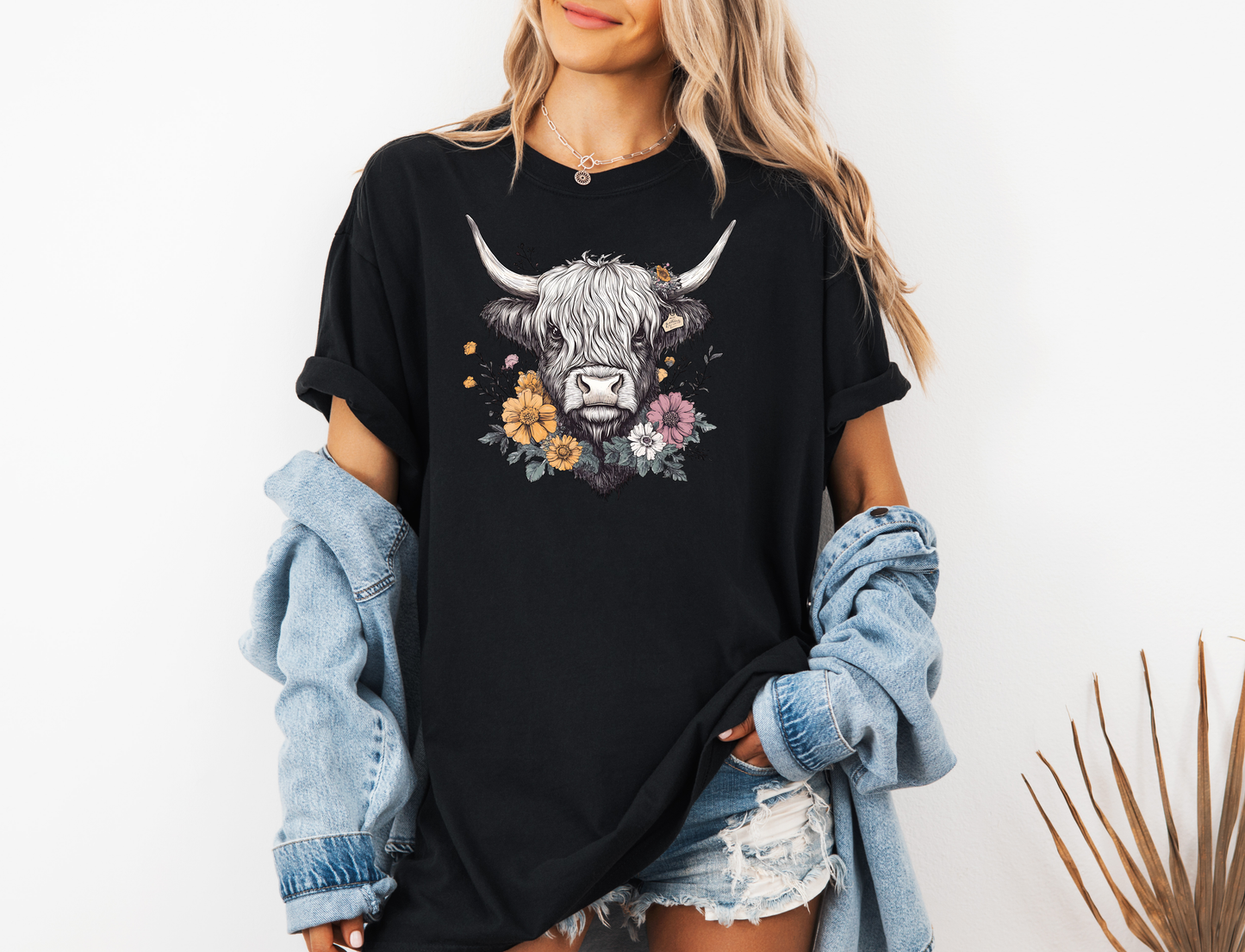 FLORAL HIGHLAND COW CC SHIRT