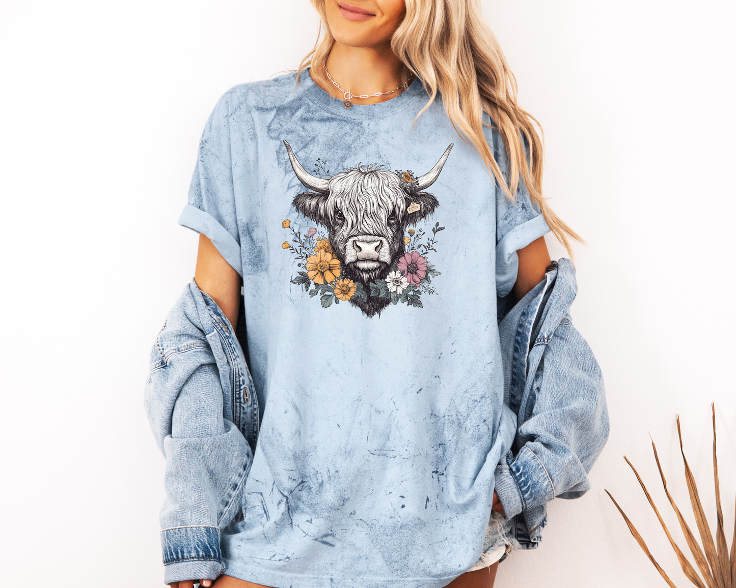FLORAL HIGHLAND COW CC SHIRT