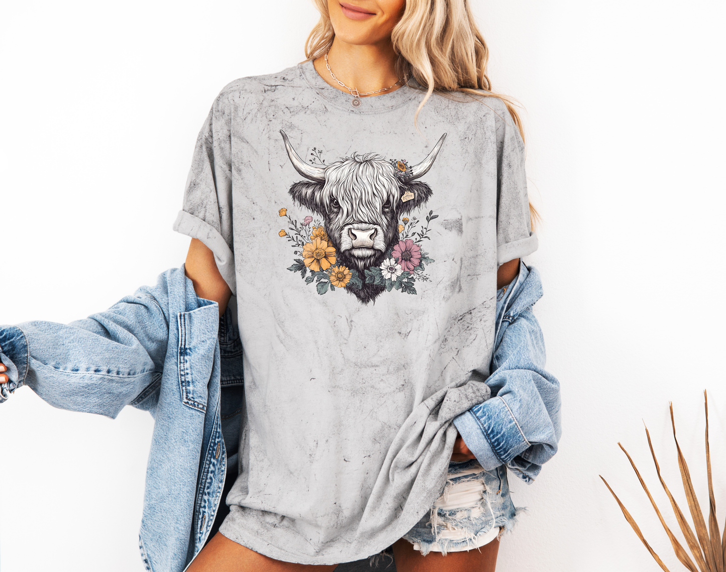 FLORAL HIGHLAND COW CC SHIRT