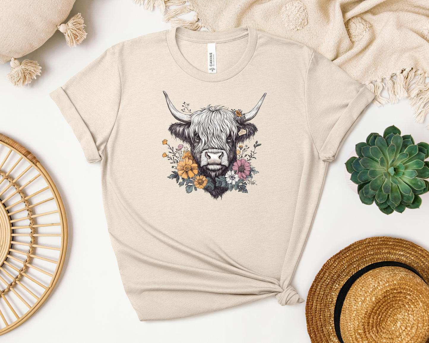 *NEW* FLORAL HIGHLAND COW SHIRT