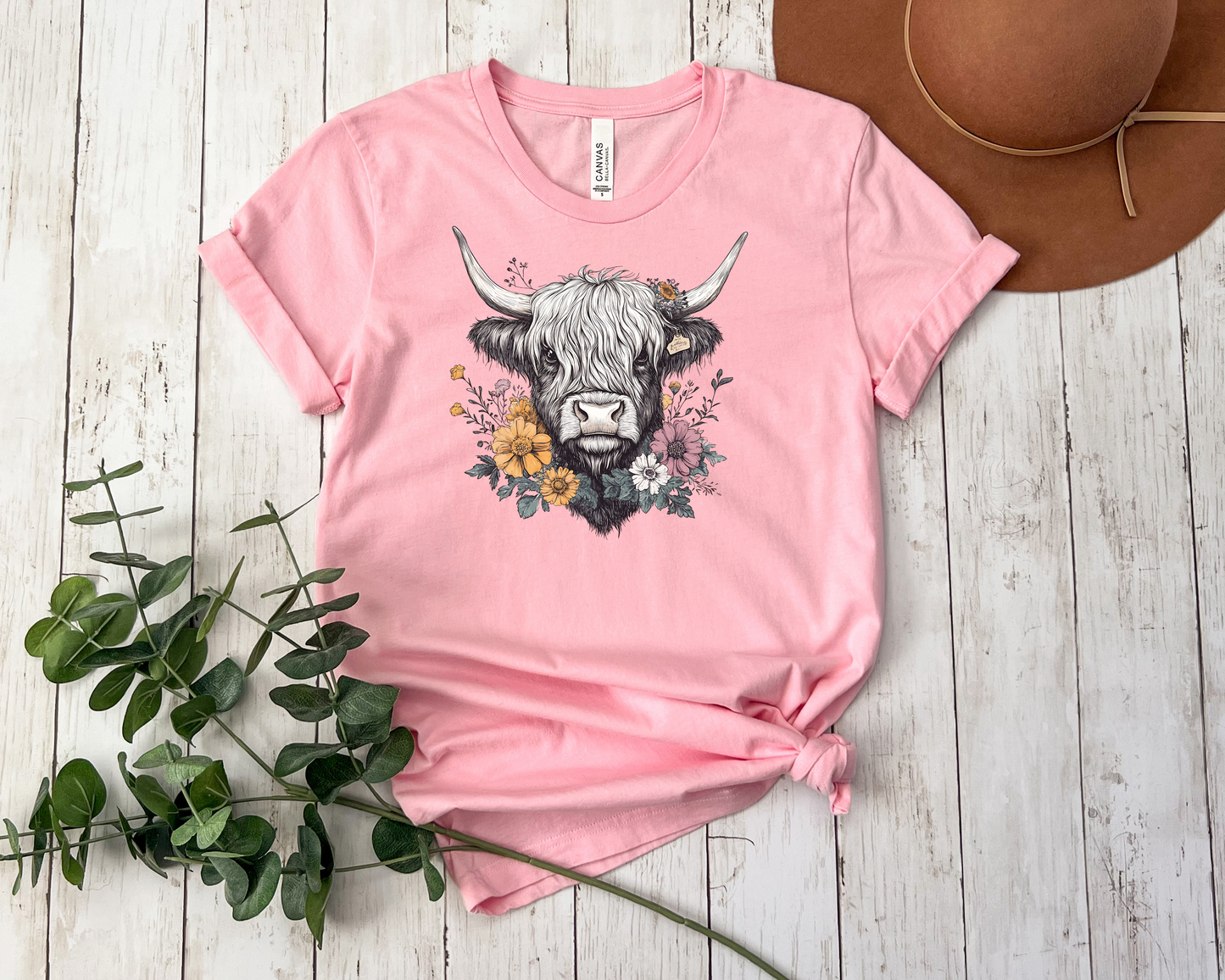 *NEW* FLORAL HIGHLAND COW SHIRT
