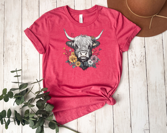 *NEW* FLORAL HIGHLAND COW SHIRT