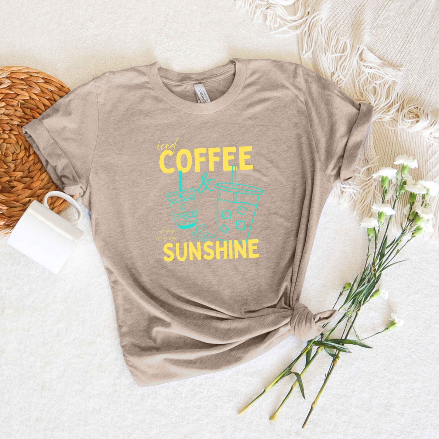 ICED COFFEE AND SUNSHINE SHIRT