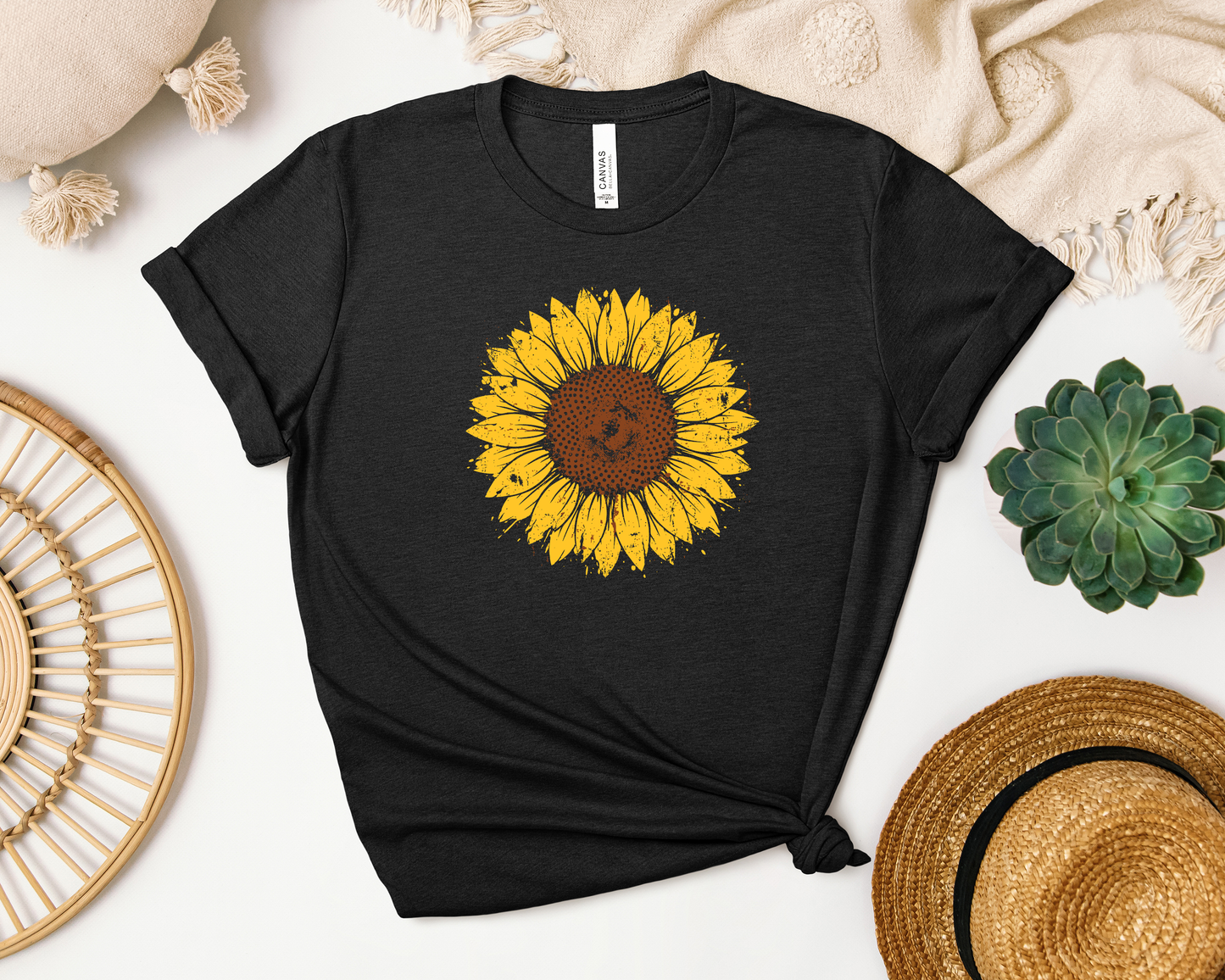 DISTRESSED SUNFLOWER SHIRT
