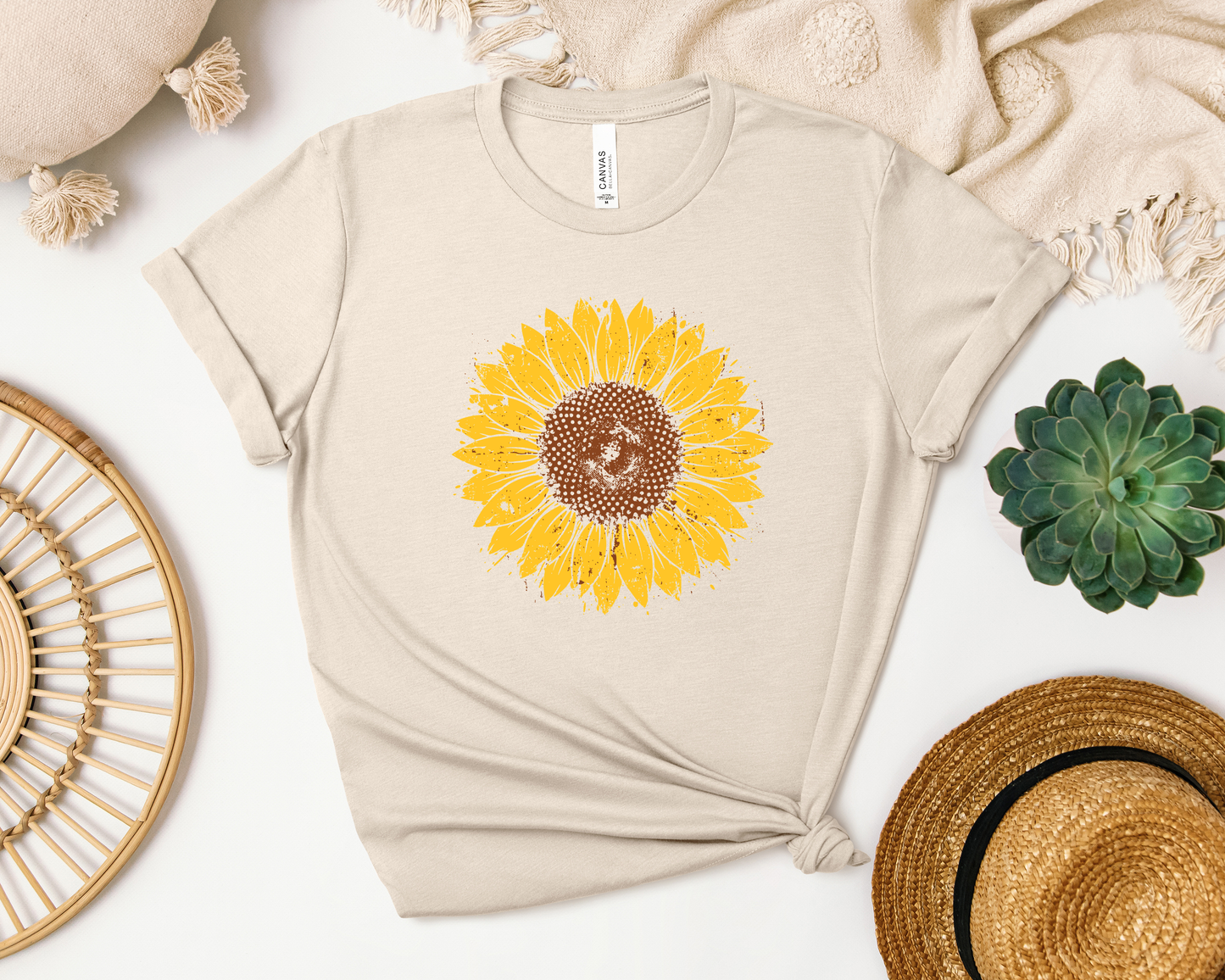 DISTRESSED SUNFLOWER SHIRT