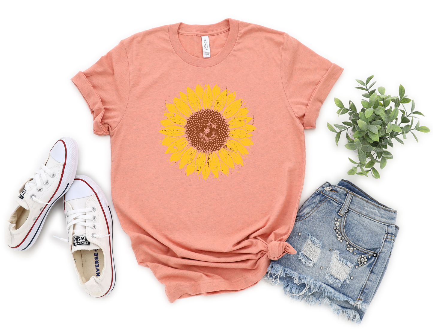DISTRESSED SUNFLOWER SHIRT