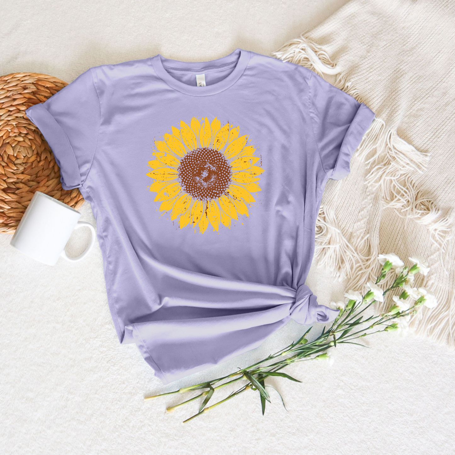 DISTRESSED SUNFLOWER SHIRT
