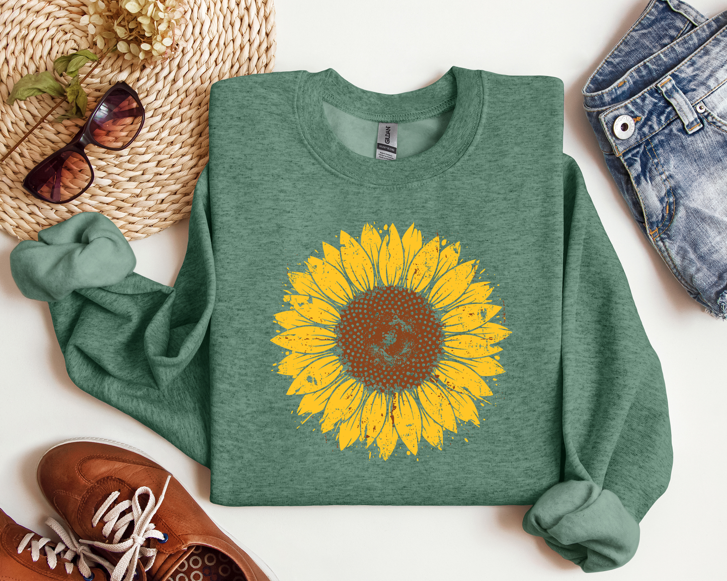 DISTRESSED SUNFLOWER CREW