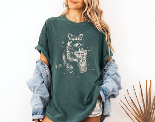 *NEW* RACCOON DRINKING COFFEE CC SHIRT