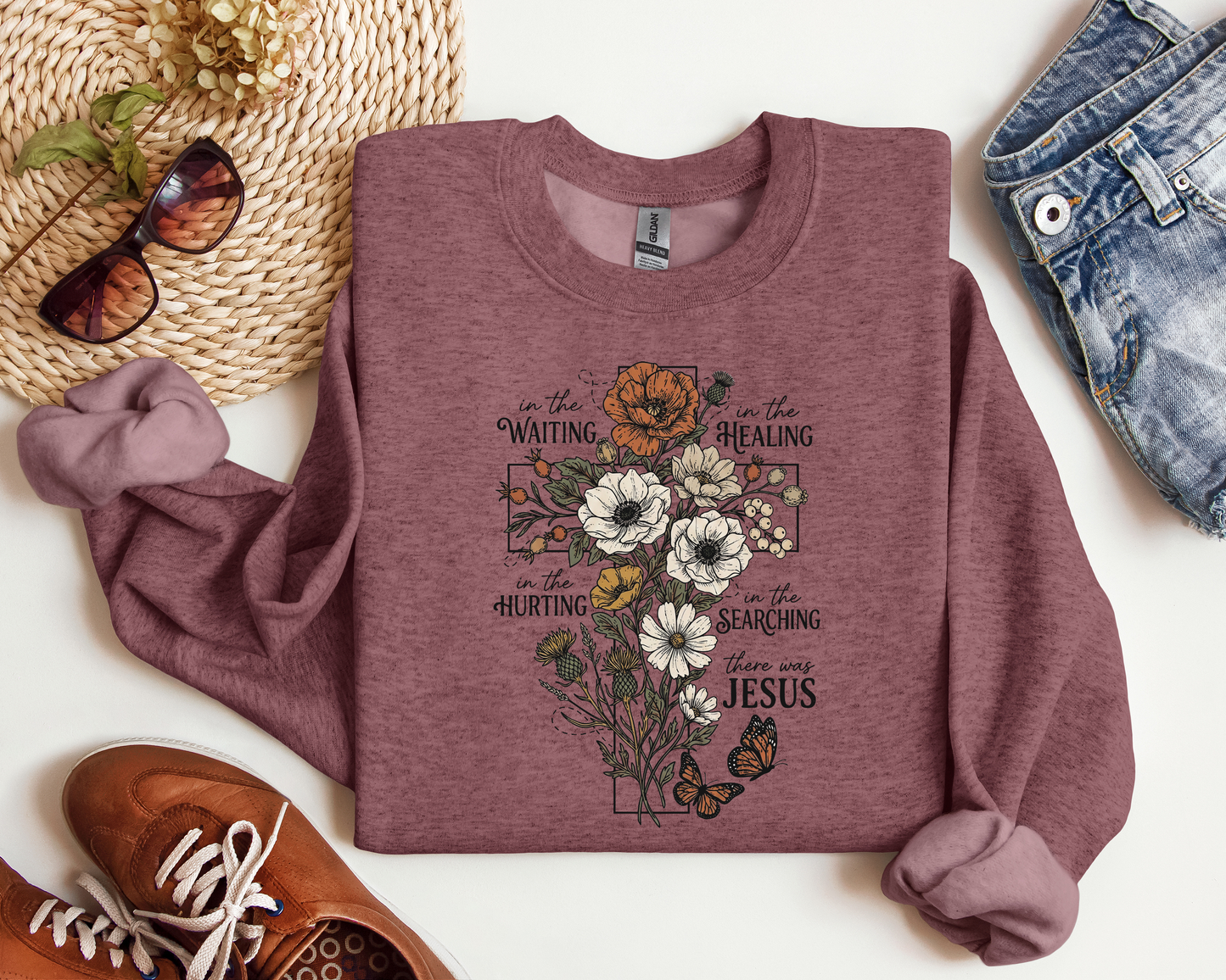 FLORAL CROSS CREW