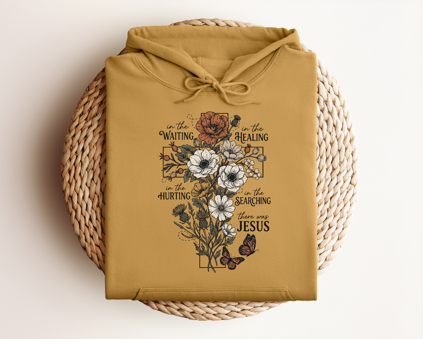 FLORAL CROSS HOODIE