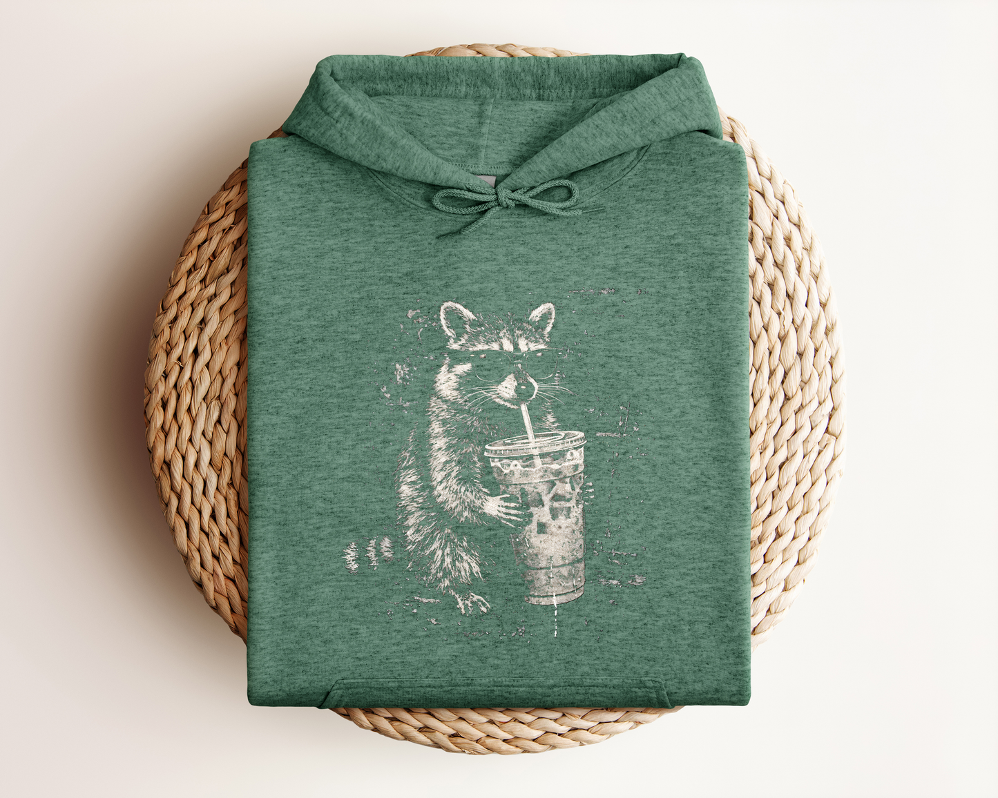RACCOON DRINKING COFFEE HOODIE