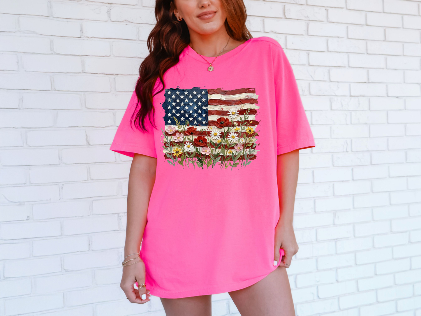 *NEW* AMERICAN FLAG FLORAL CC SHIRT