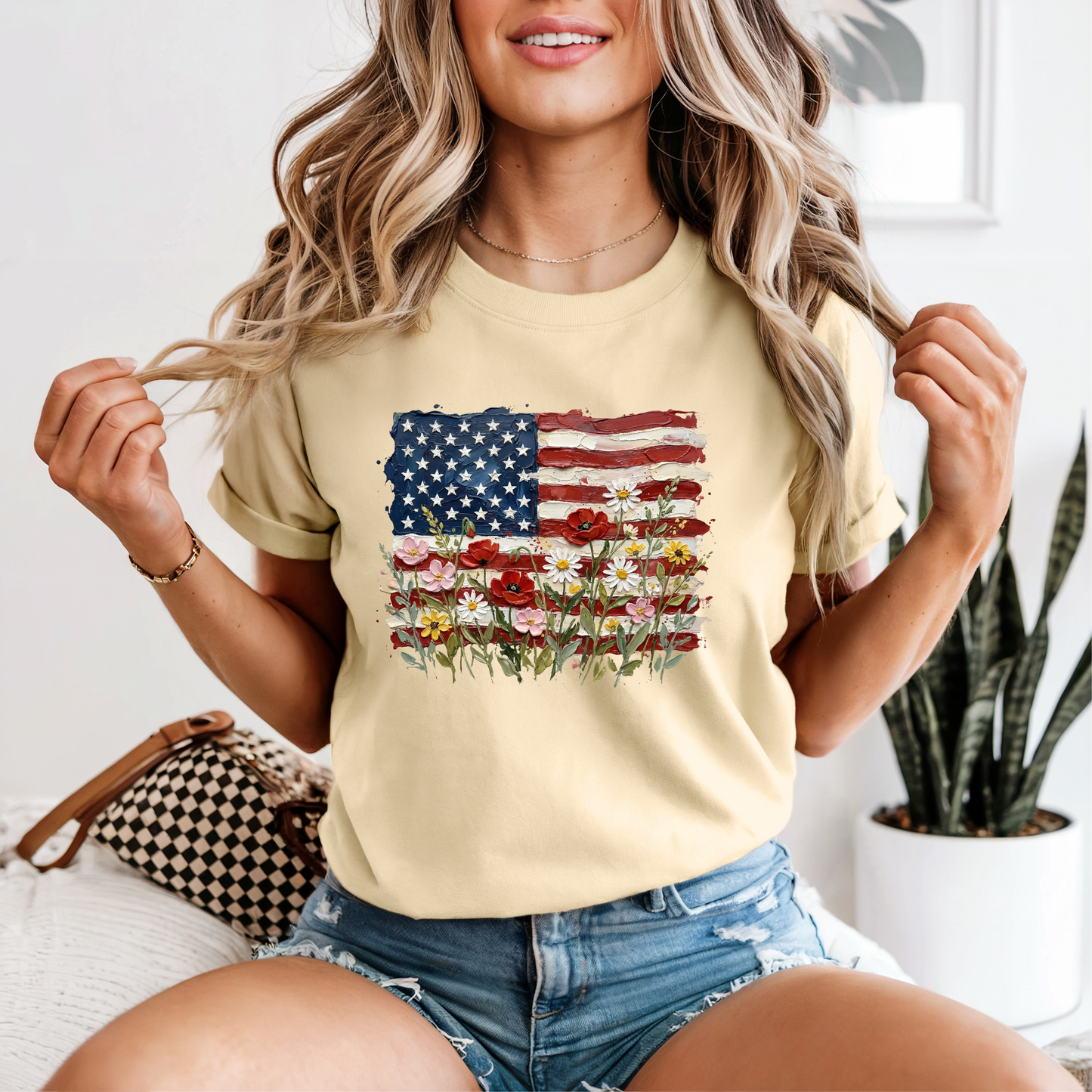 *NEW* AMERICAN FLAG FLORAL CC SHIRT