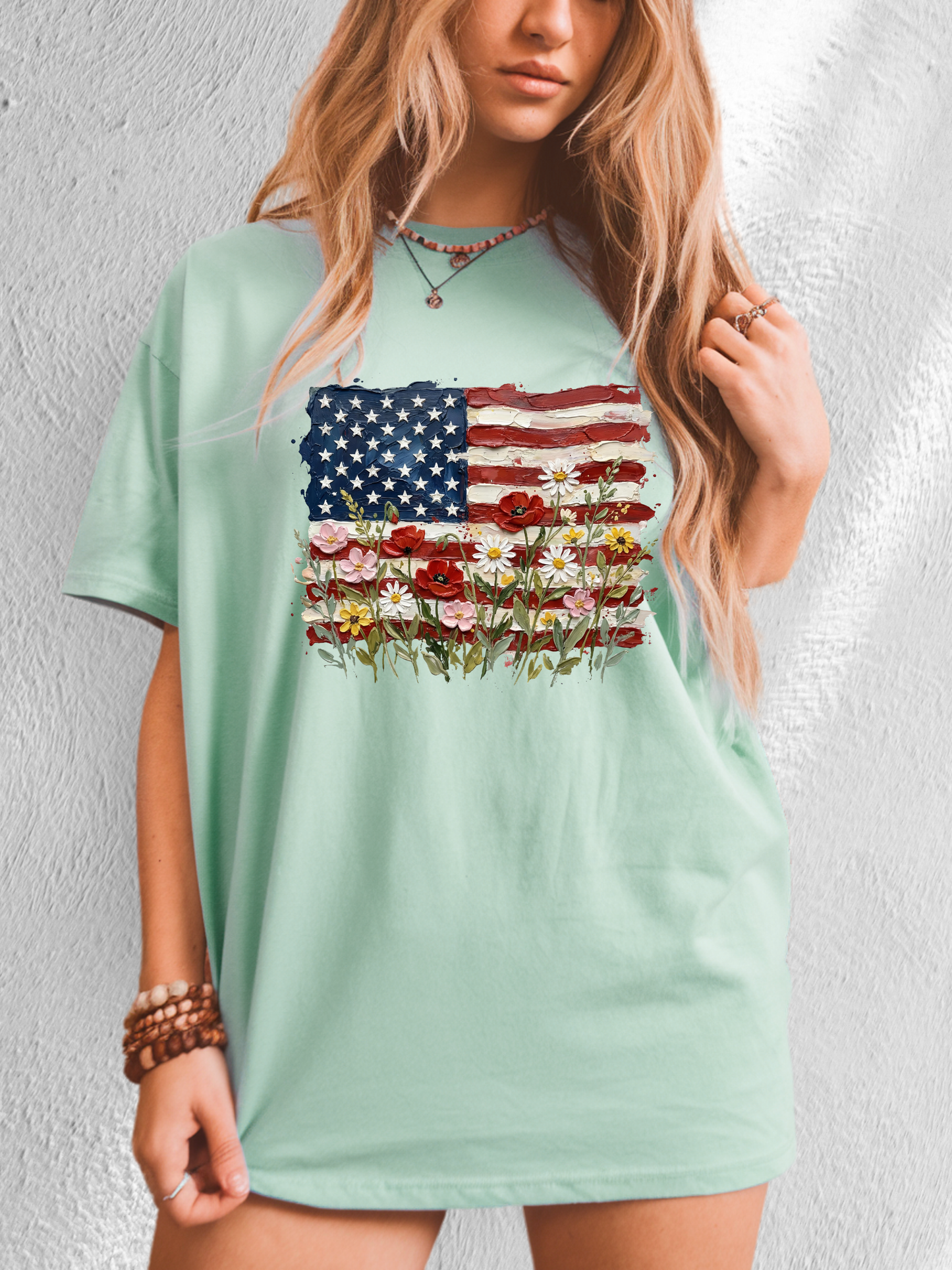 *NEW* AMERICAN FLAG FLORAL CC SHIRT
