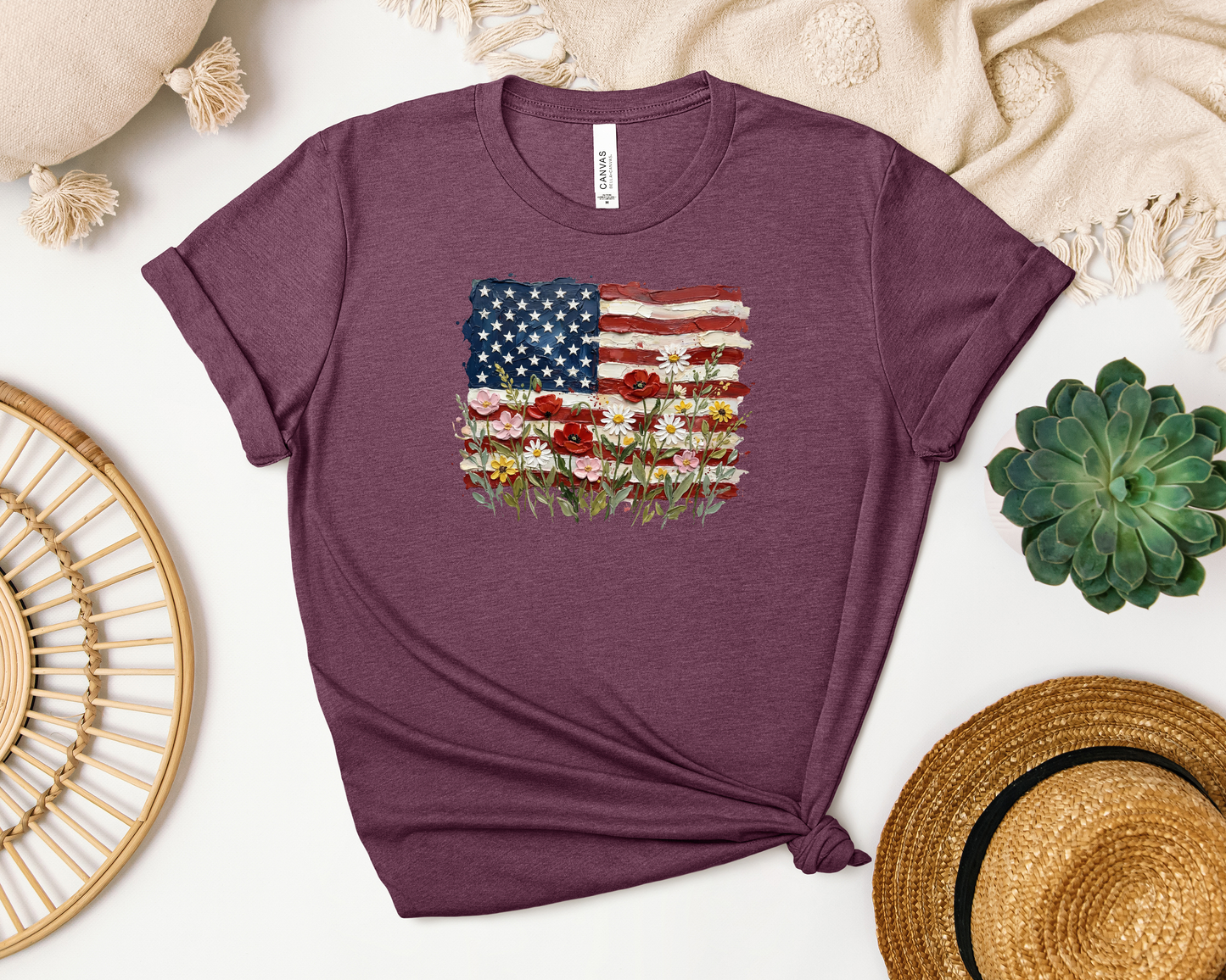*NEW* AMERICAN FLAG FLORAL SHIRT