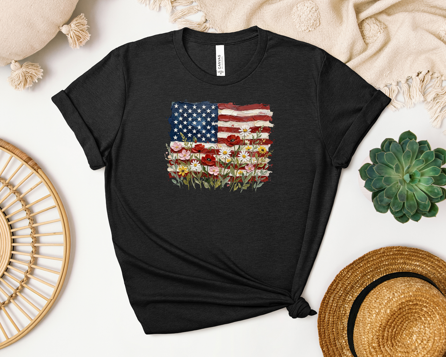 *NEW* AMERICAN FLAG FLORAL SHIRT
