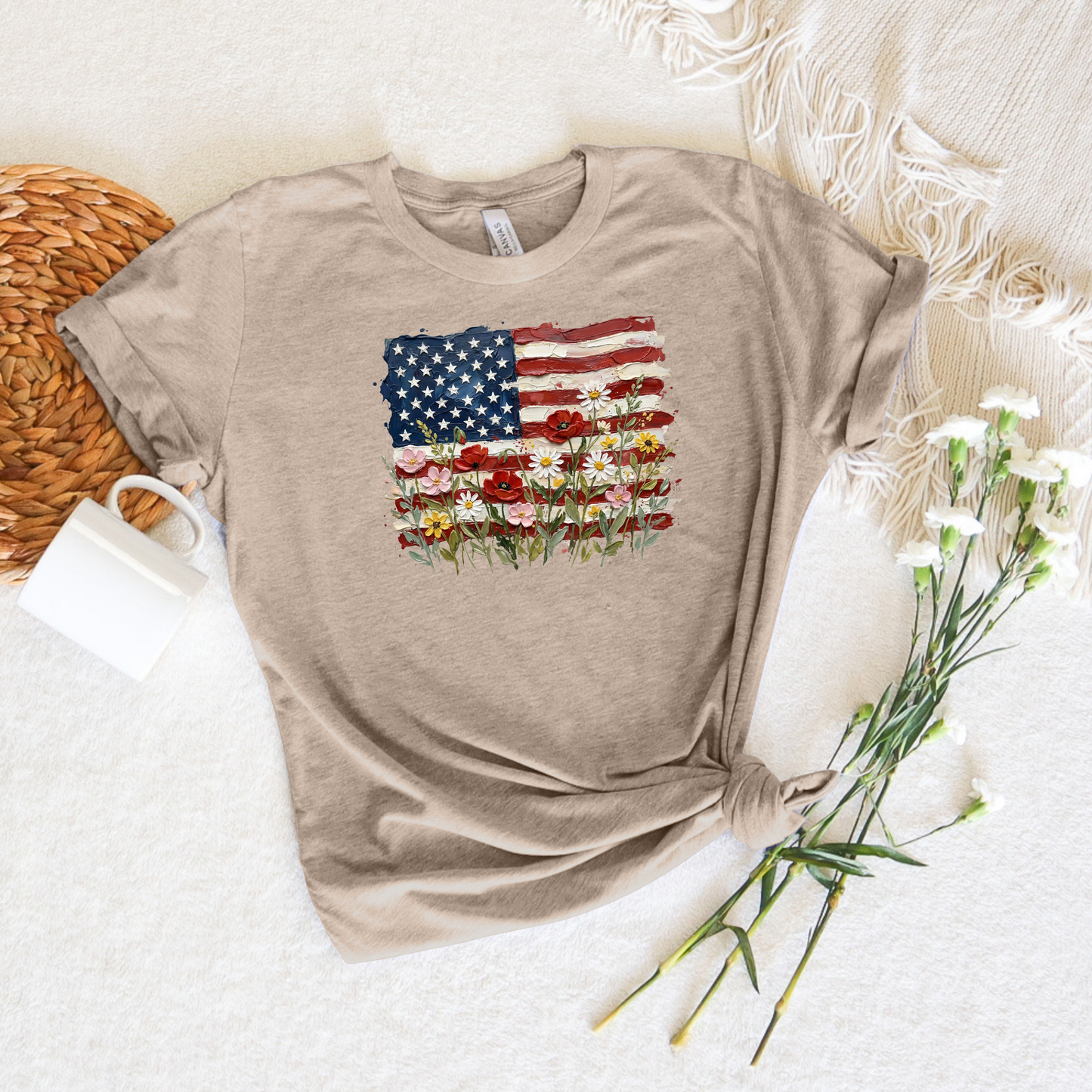 *NEW* AMERICAN FLAG FLORAL SHIRT