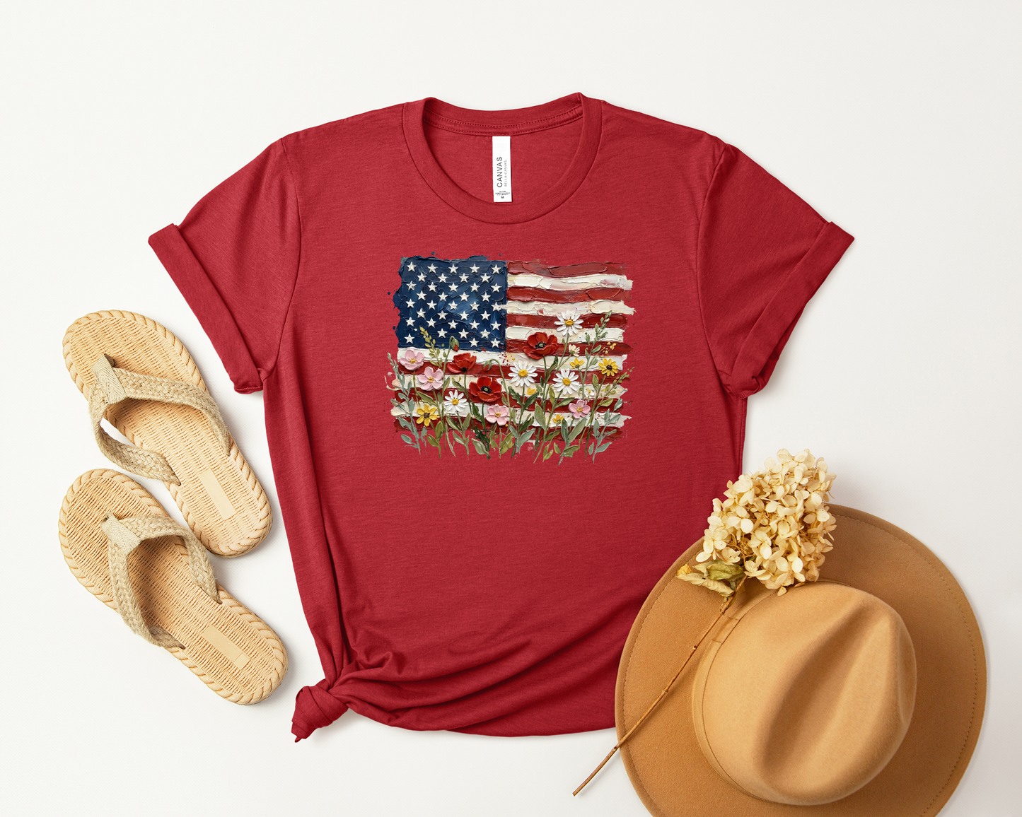 *NEW* AMERICAN FLAG FLORAL SHIRT