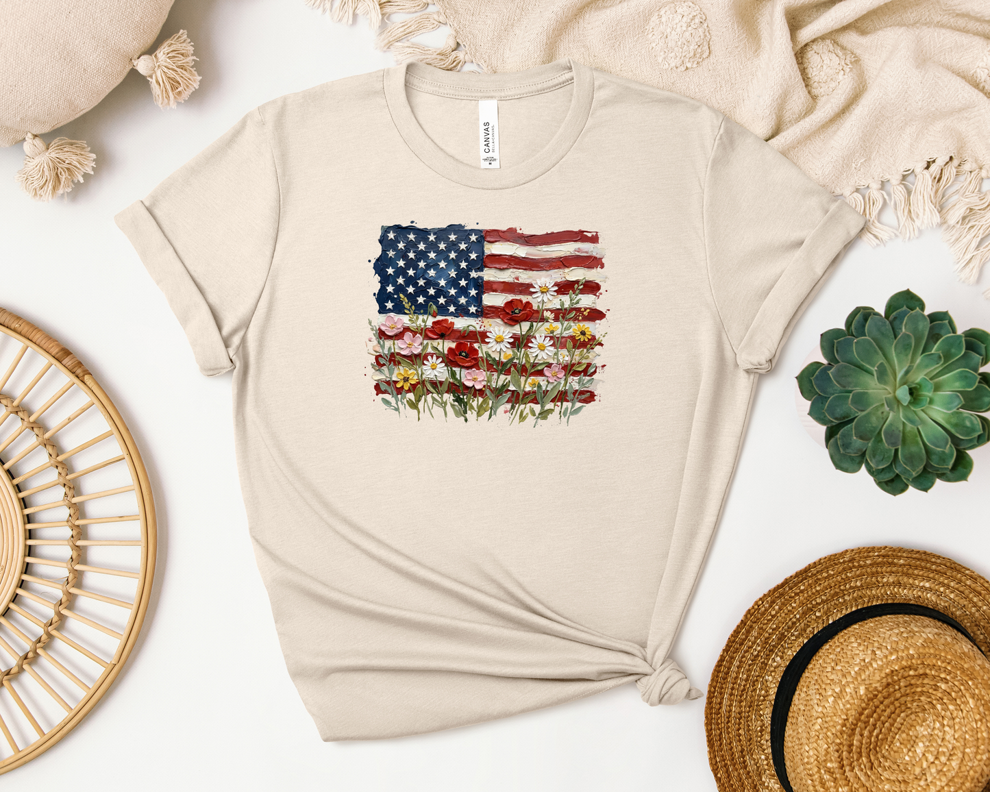 *NEW* AMERICAN FLAG FLORAL SHIRT