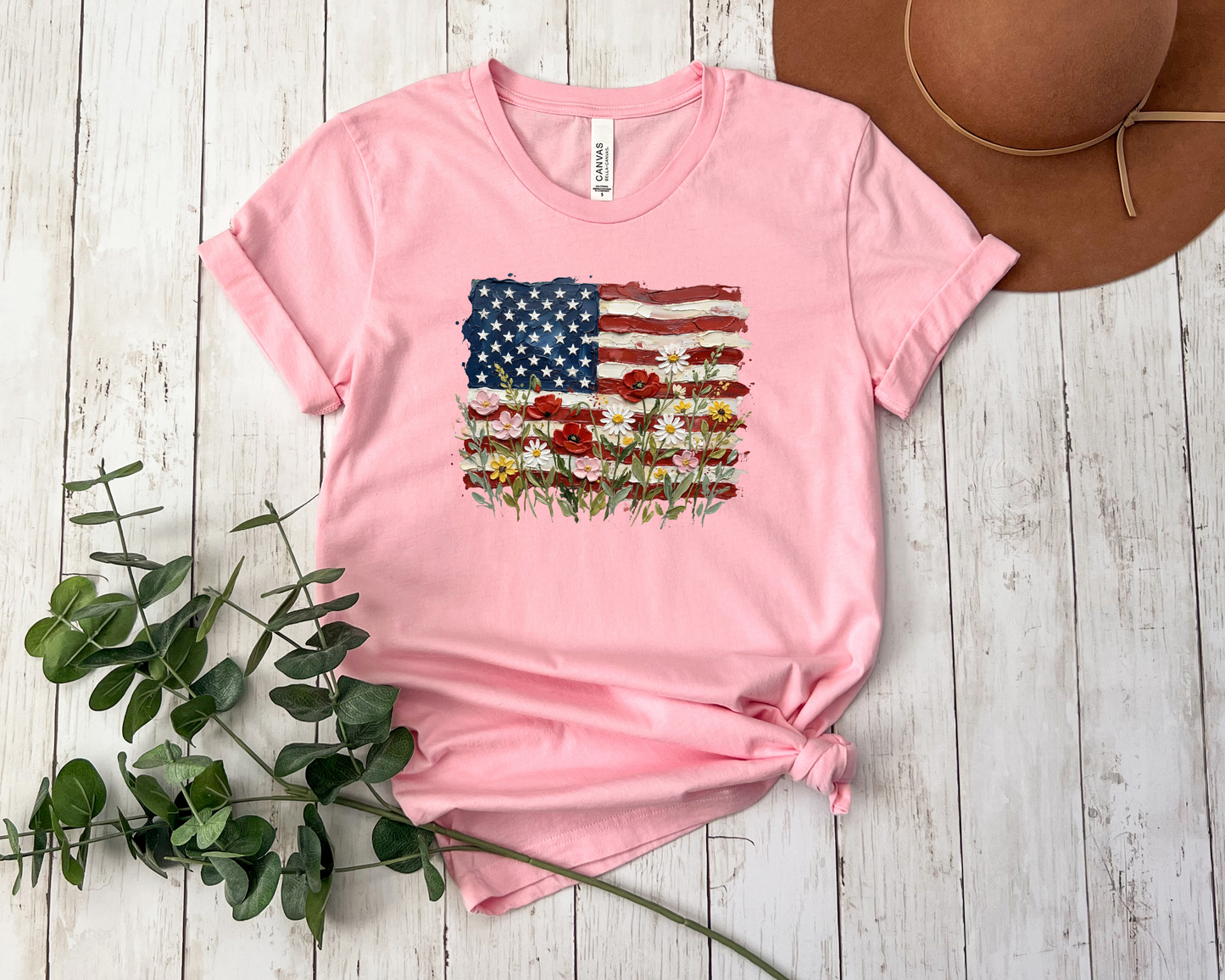 *NEW* AMERICAN FLAG FLORAL SHIRT