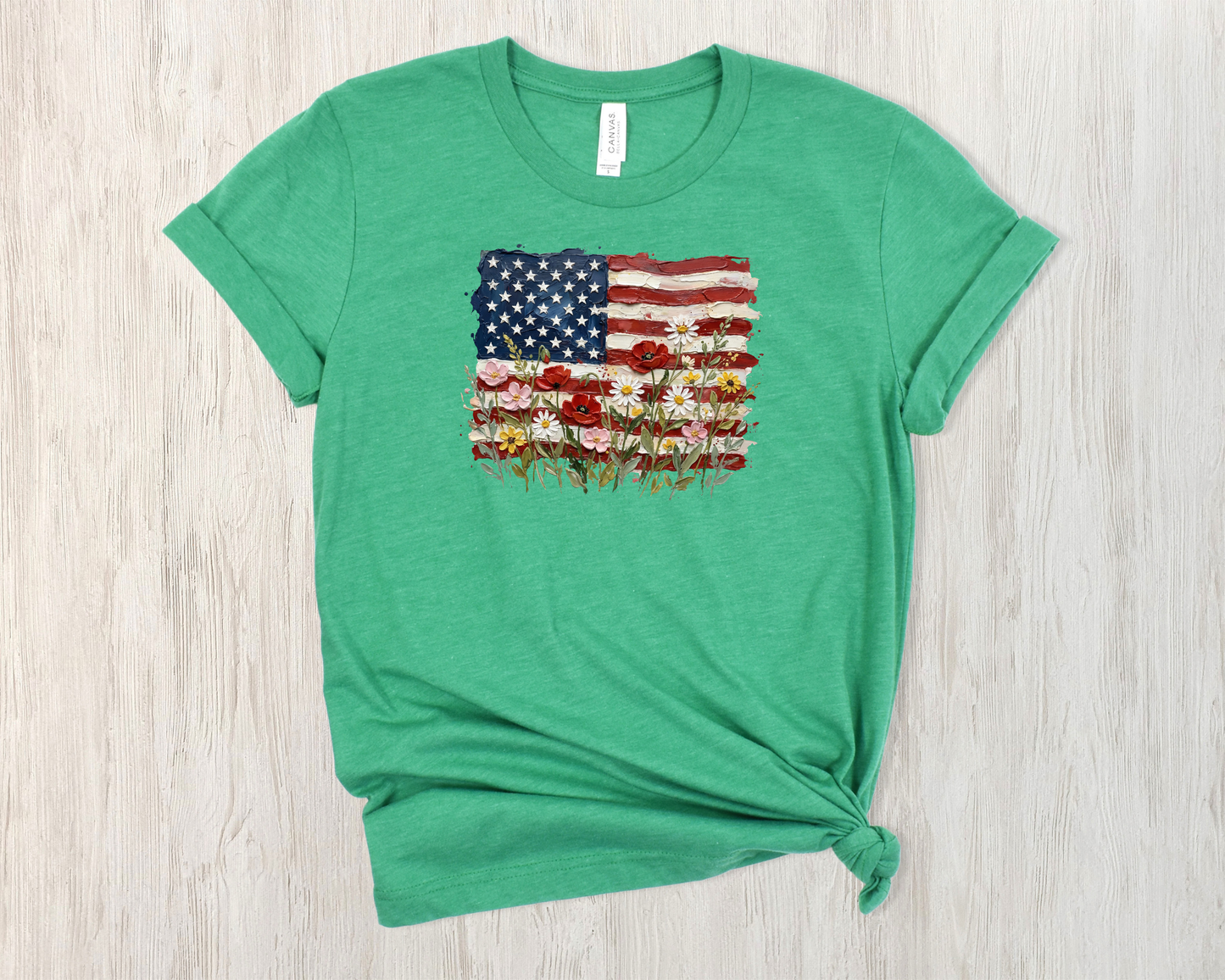 *NEW* AMERICAN FLAG FLORAL SHIRT