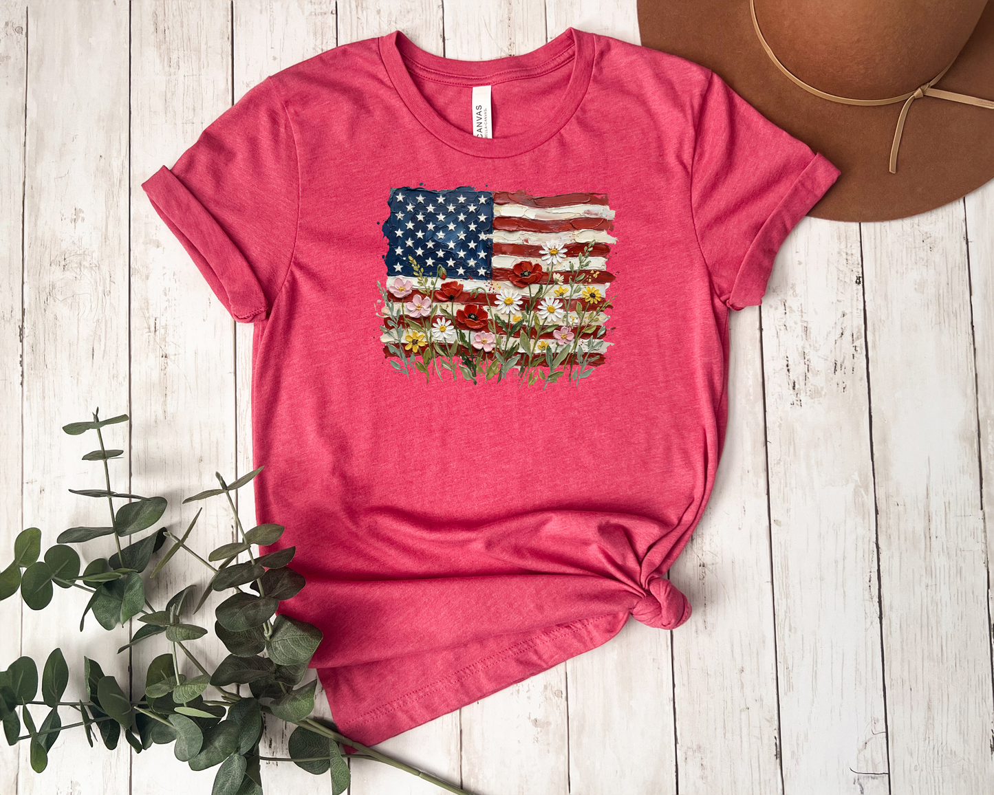 *NEW* AMERICAN FLAG FLORAL SHIRT