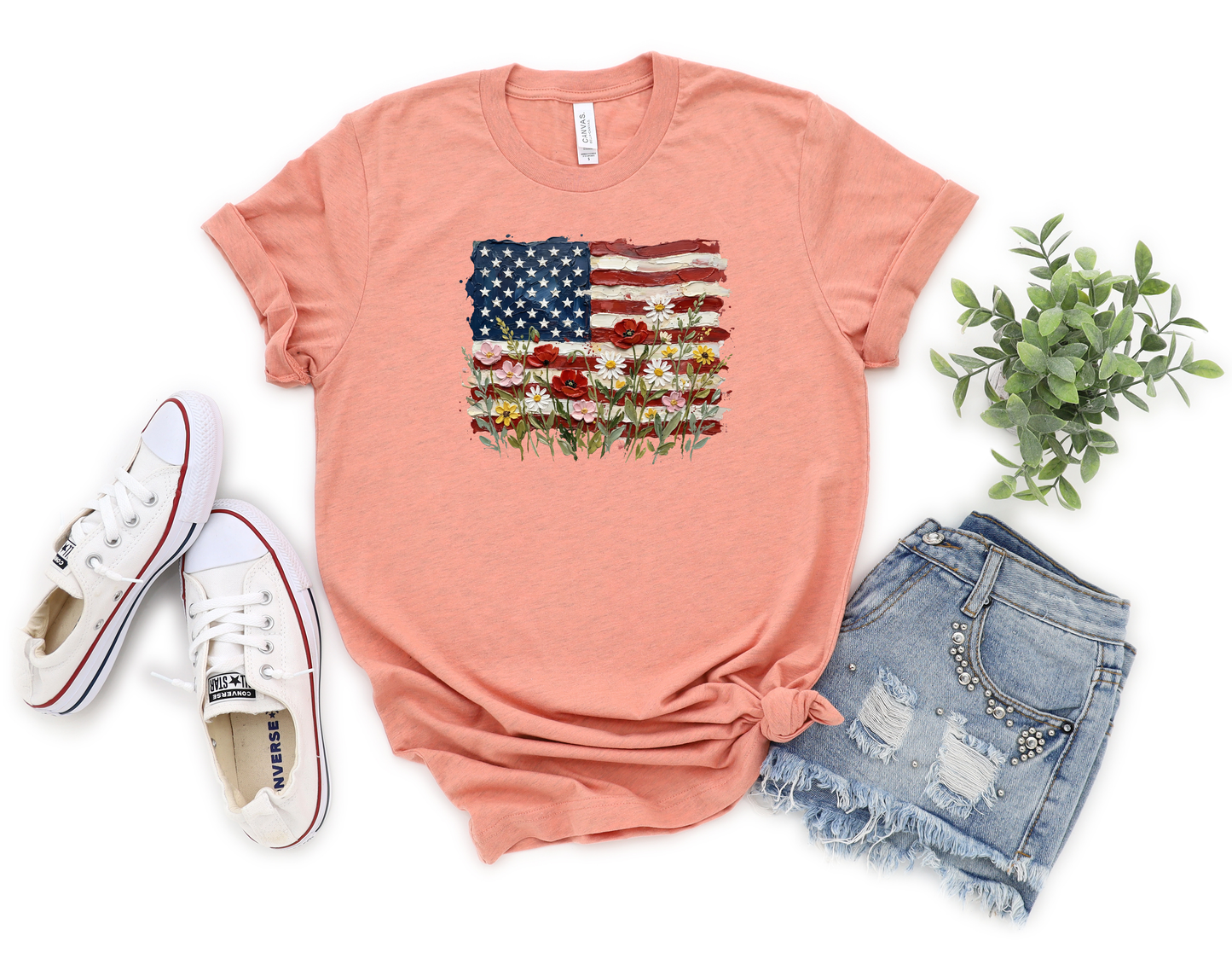 *NEW* AMERICAN FLAG FLORAL SHIRT