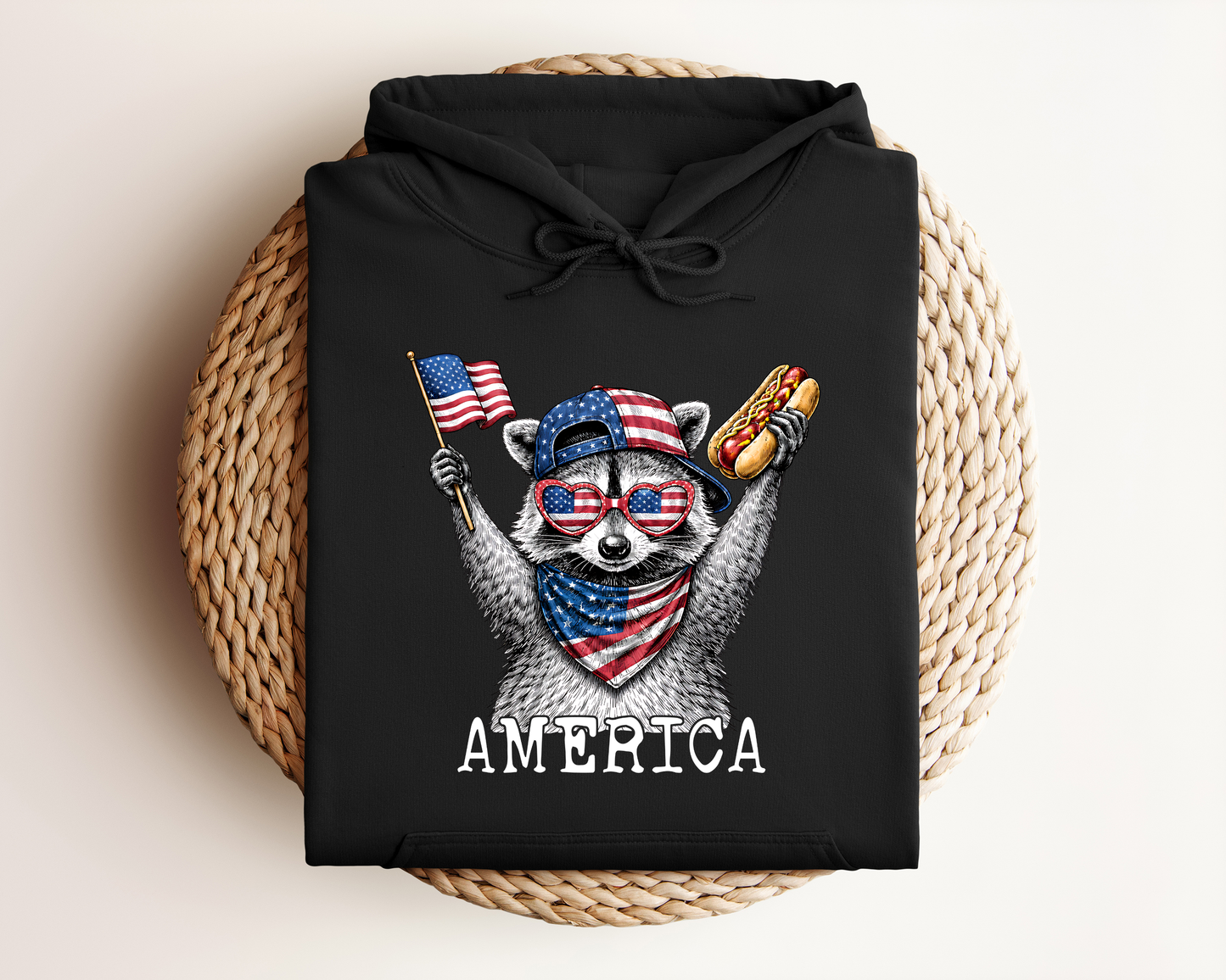 4TH OF JULY RACCOON HOODIE