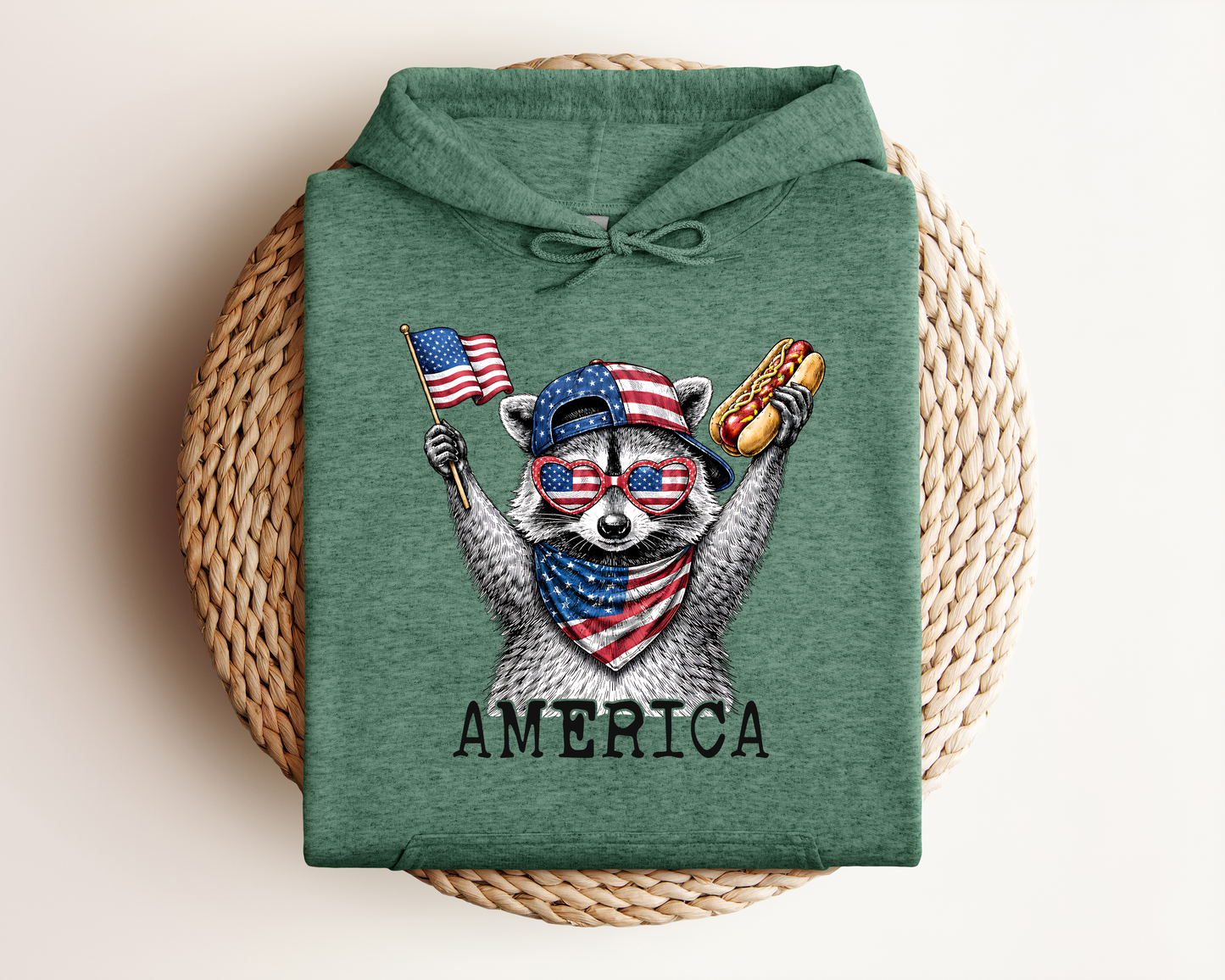 4TH OF JULY RACCOON HOODIE