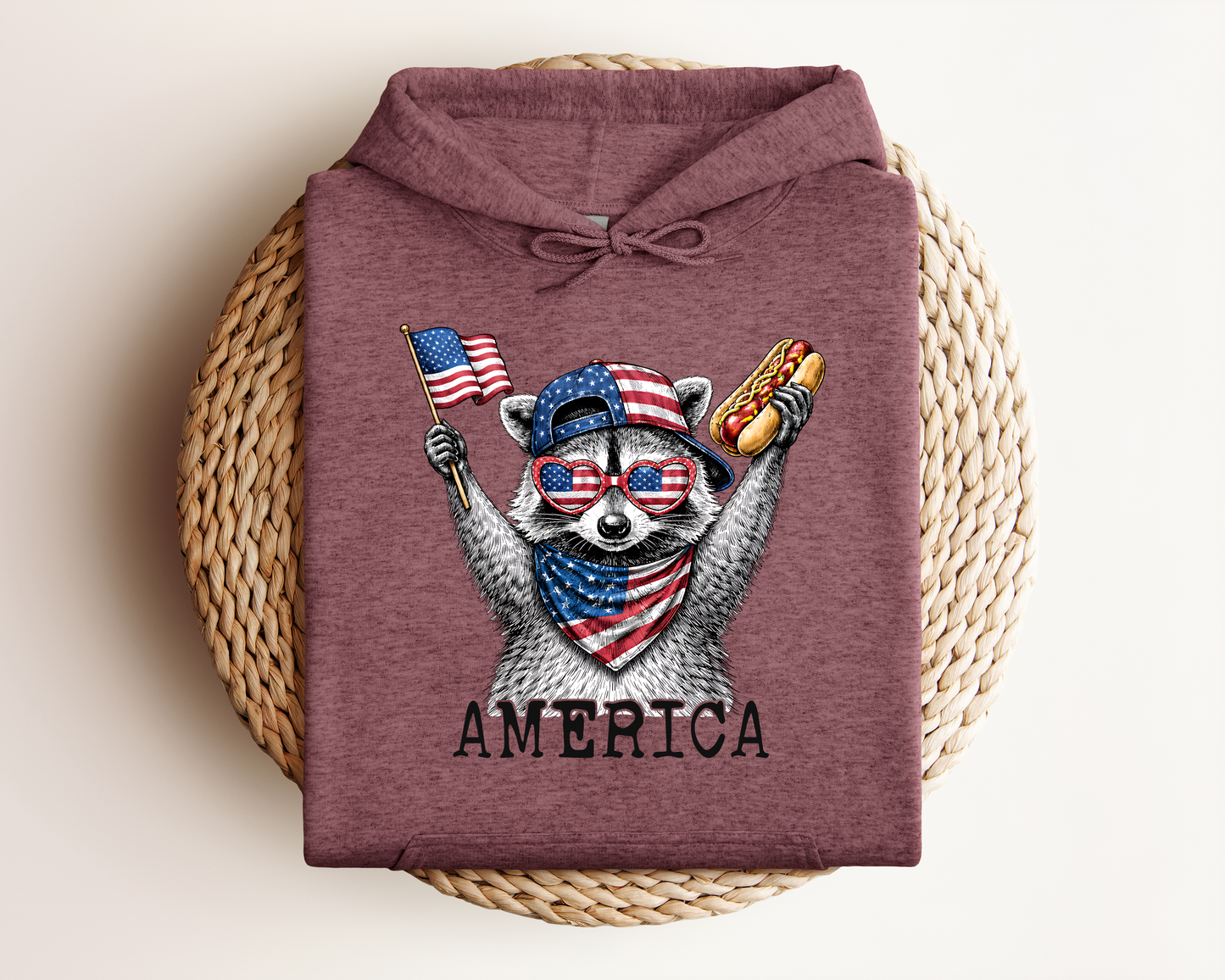 4TH OF JULY RACCOON HOODIE