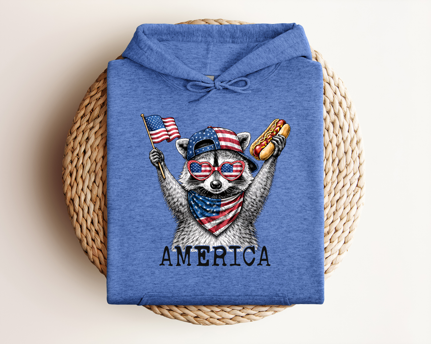 4TH OF JULY RACCOON HOODIE