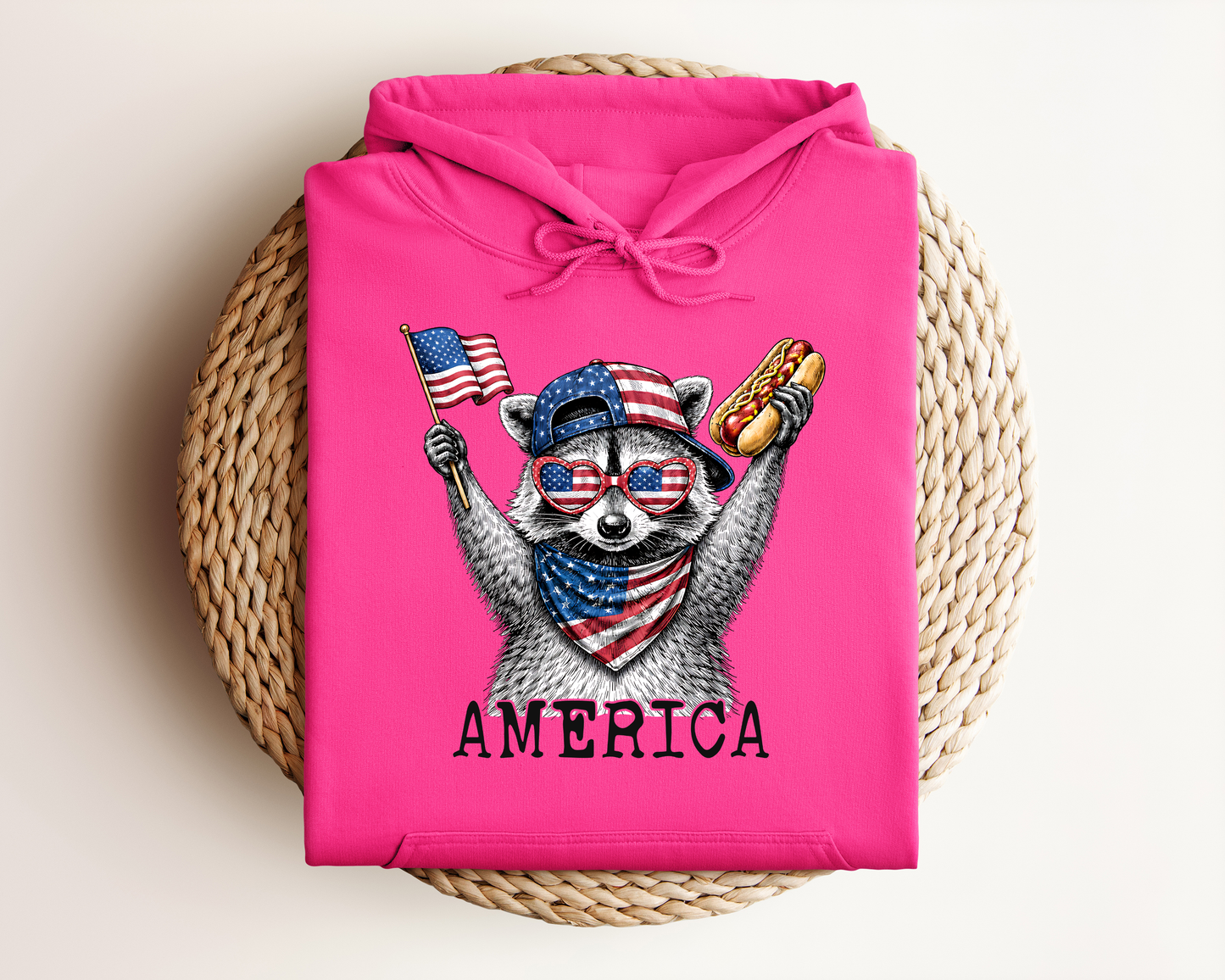 4TH OF JULY RACCOON HOODIE