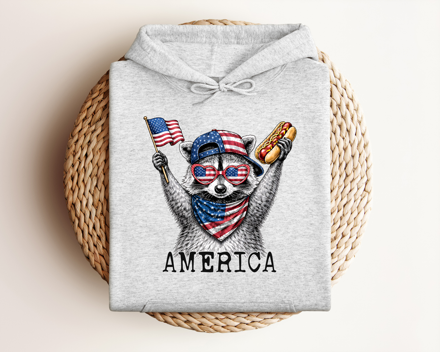 4TH OF JULY RACCOON HOODIE