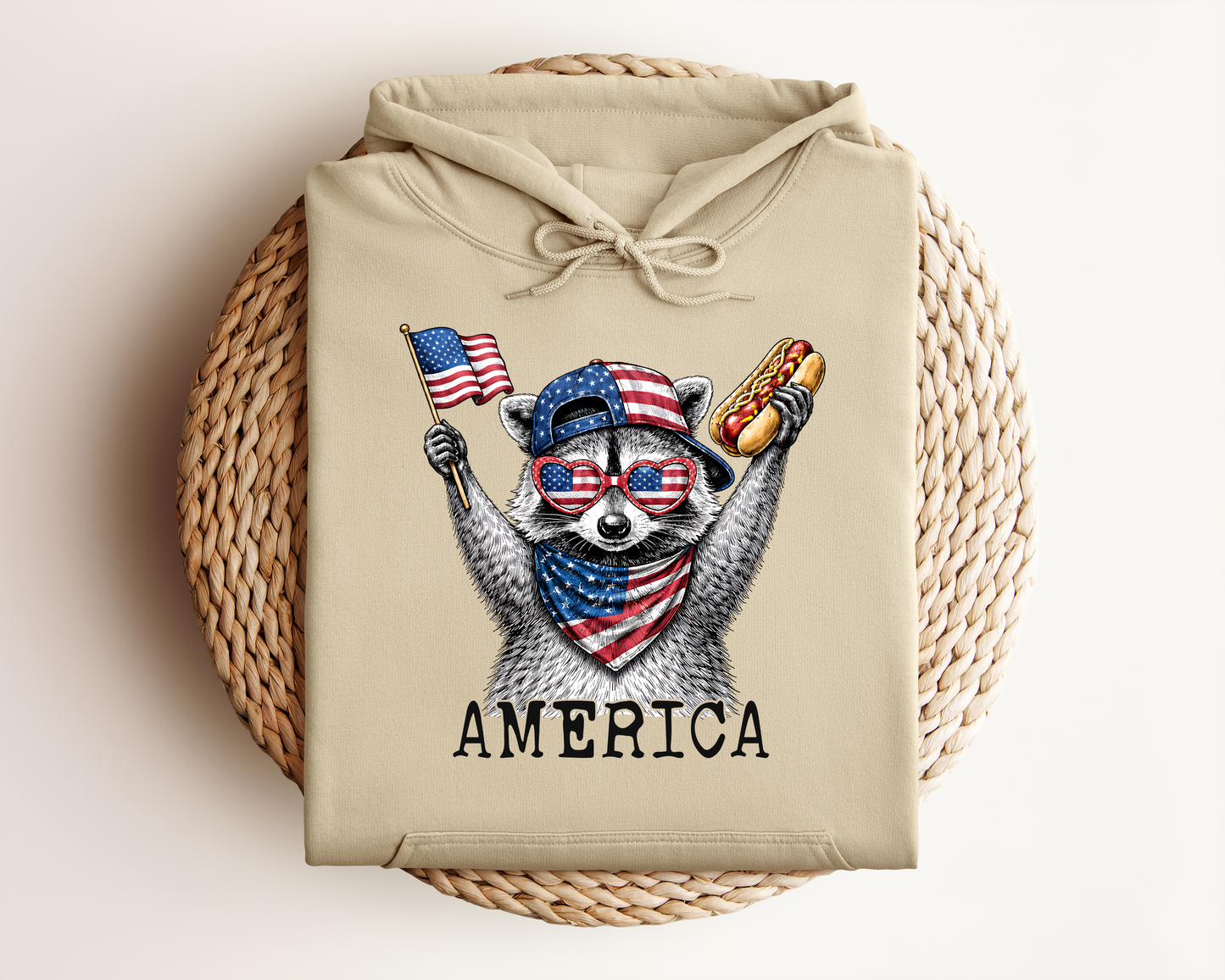 4TH OF JULY RACCOON HOODIE