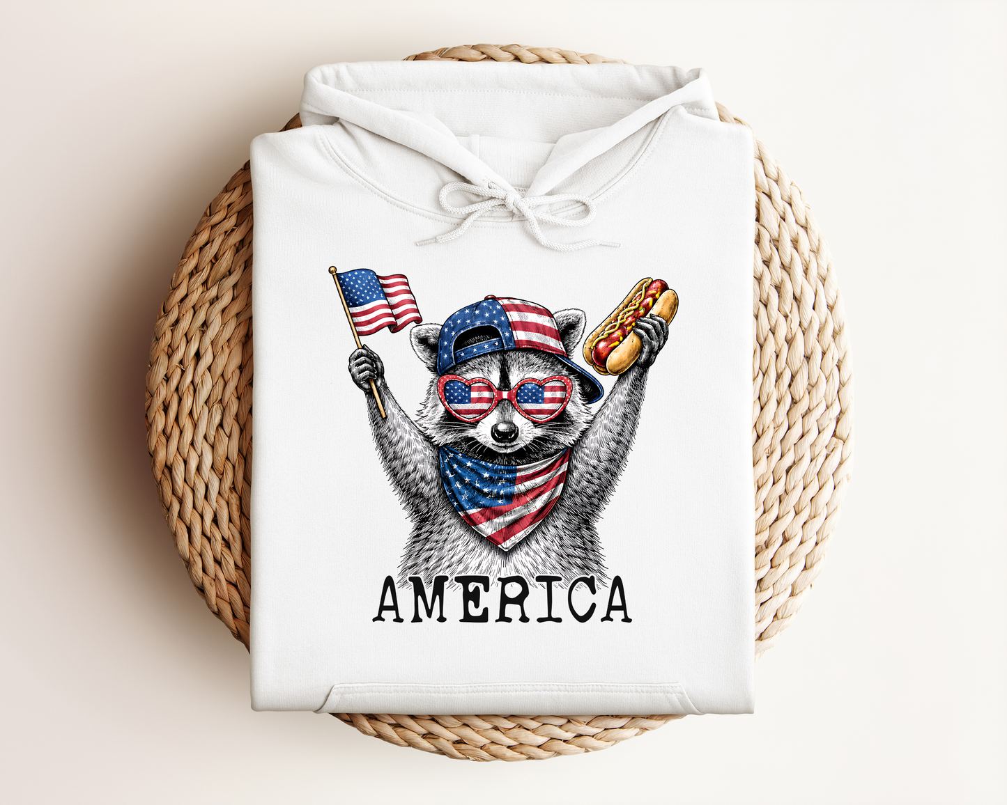 4TH OF JULY RACCOON HOODIE
