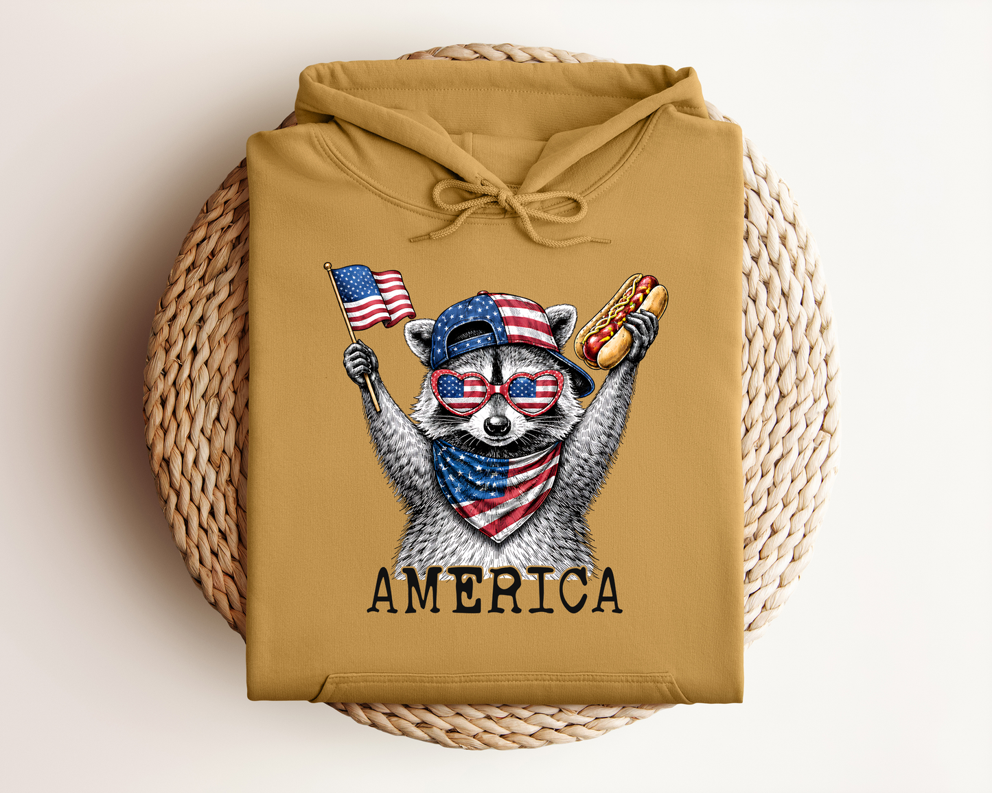 4TH OF JULY RACCOON HOODIE
