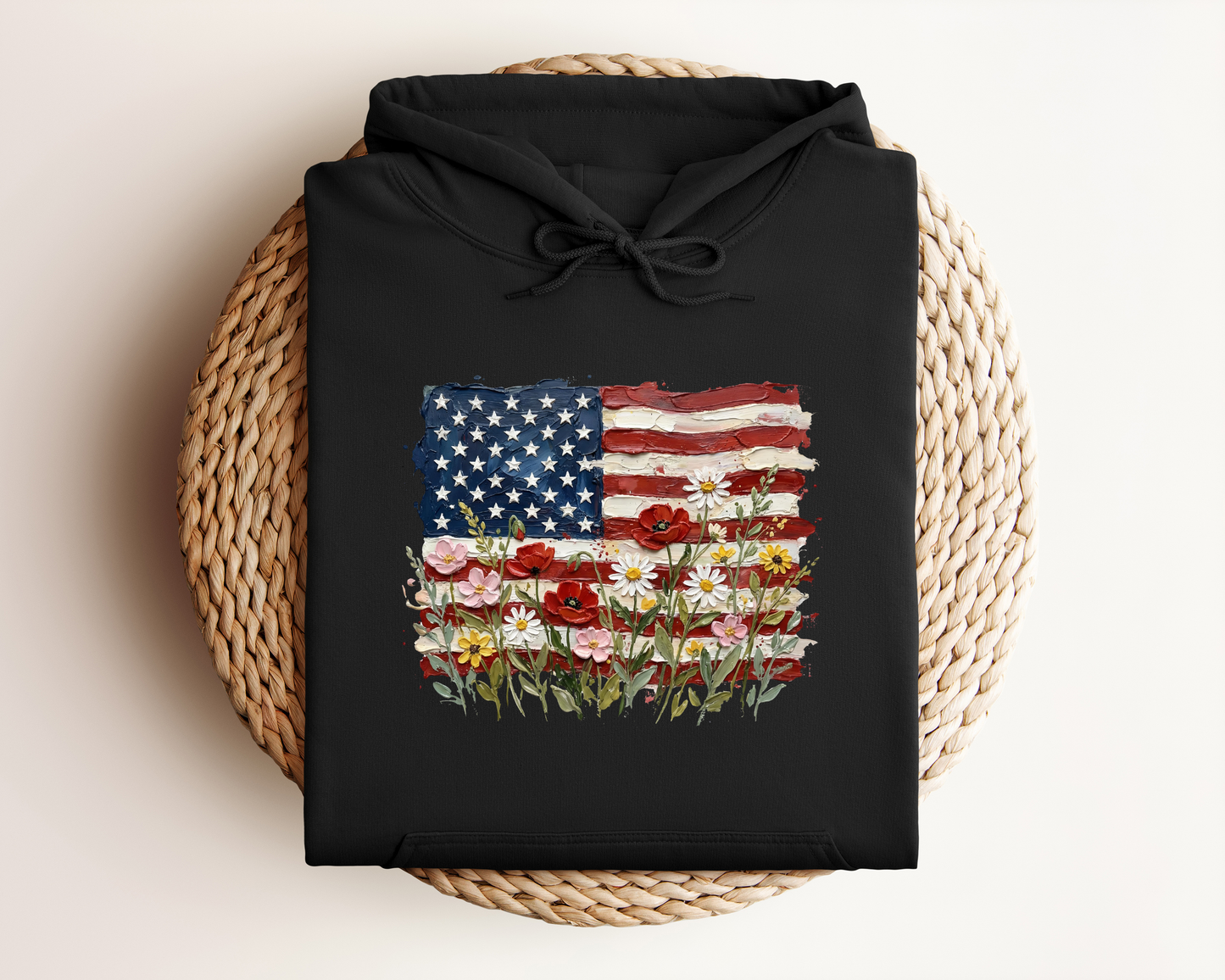 AMERICAN FLORAL FLAG HOODIE