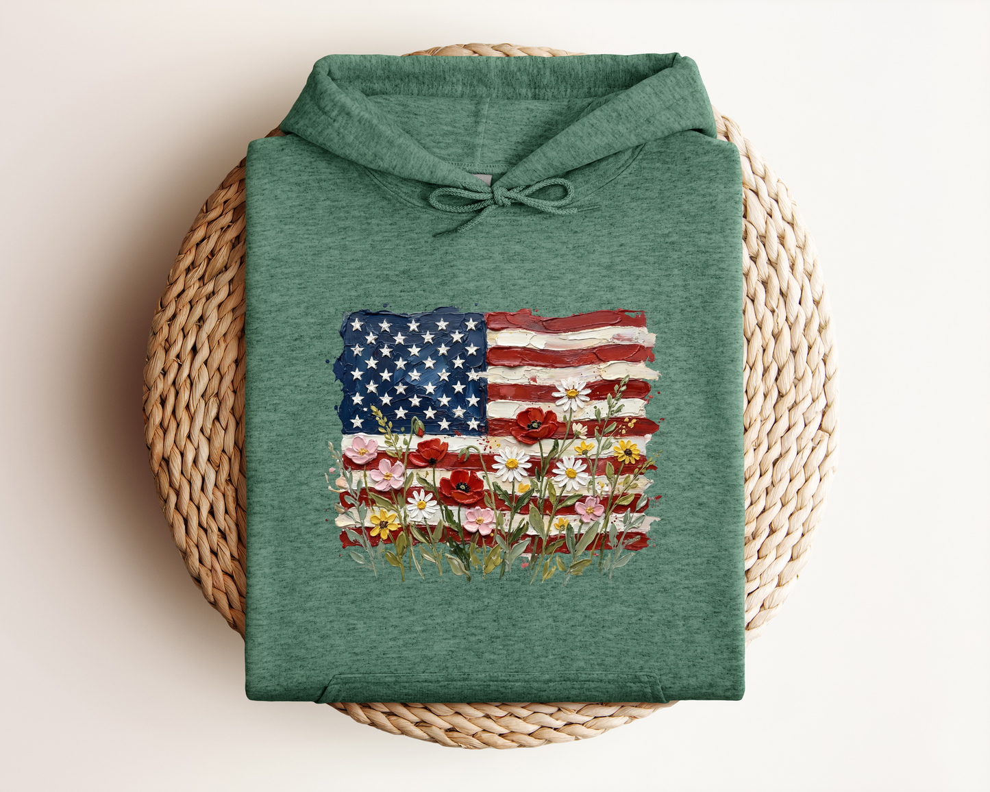 AMERICAN FLORAL FLAG HOODIE