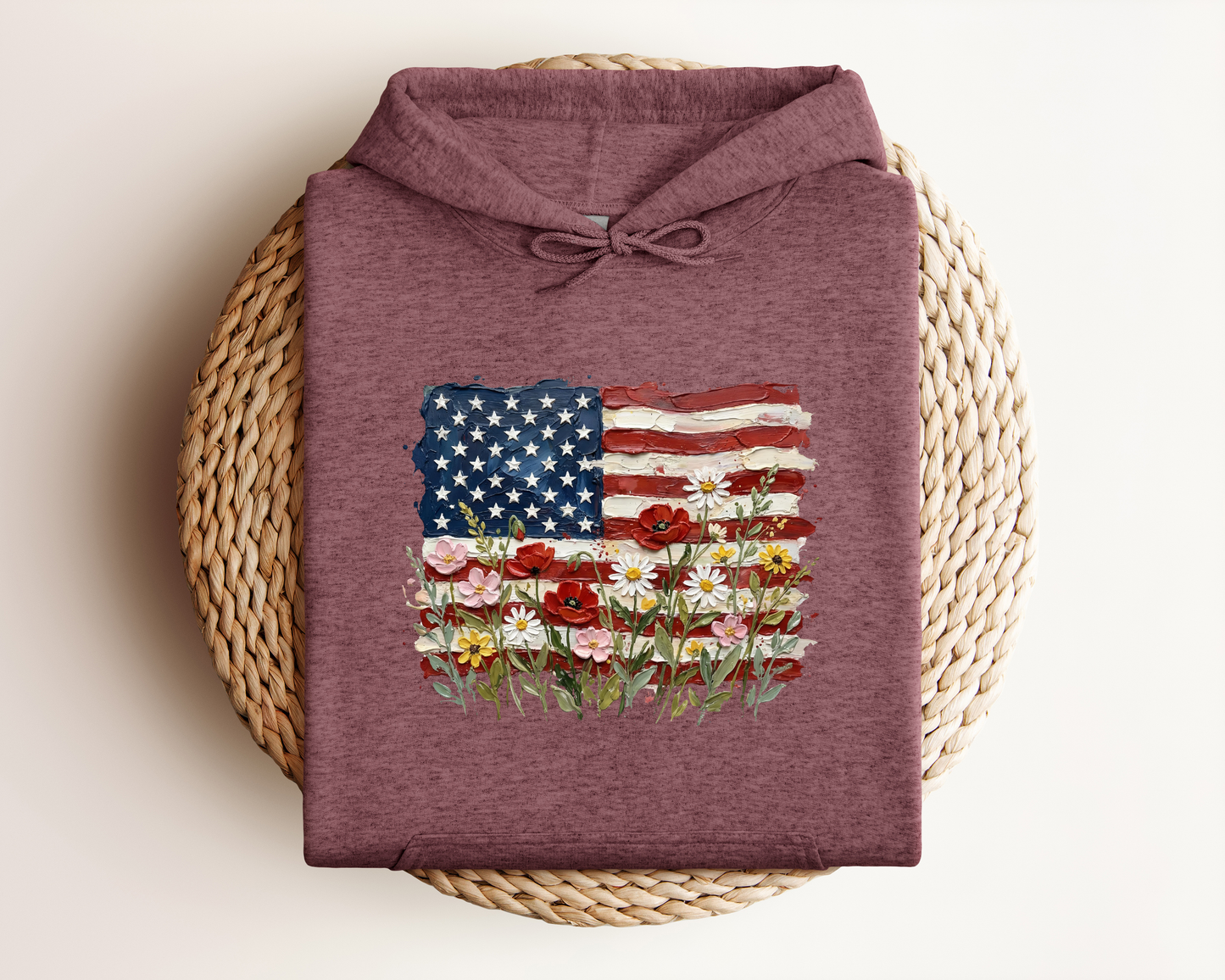 AMERICAN FLORAL FLAG HOODIE