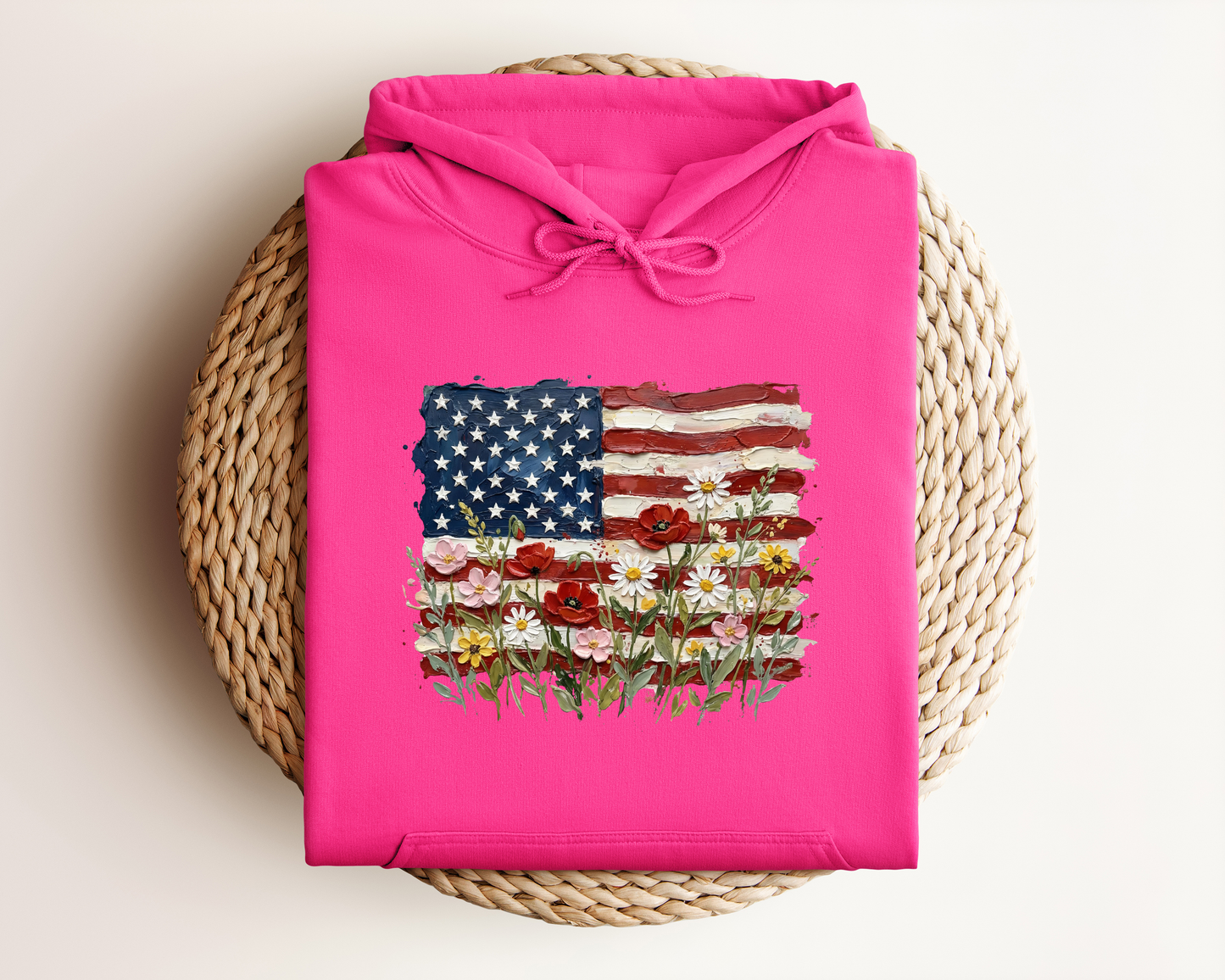 AMERICAN FLORAL FLAG HOODIE