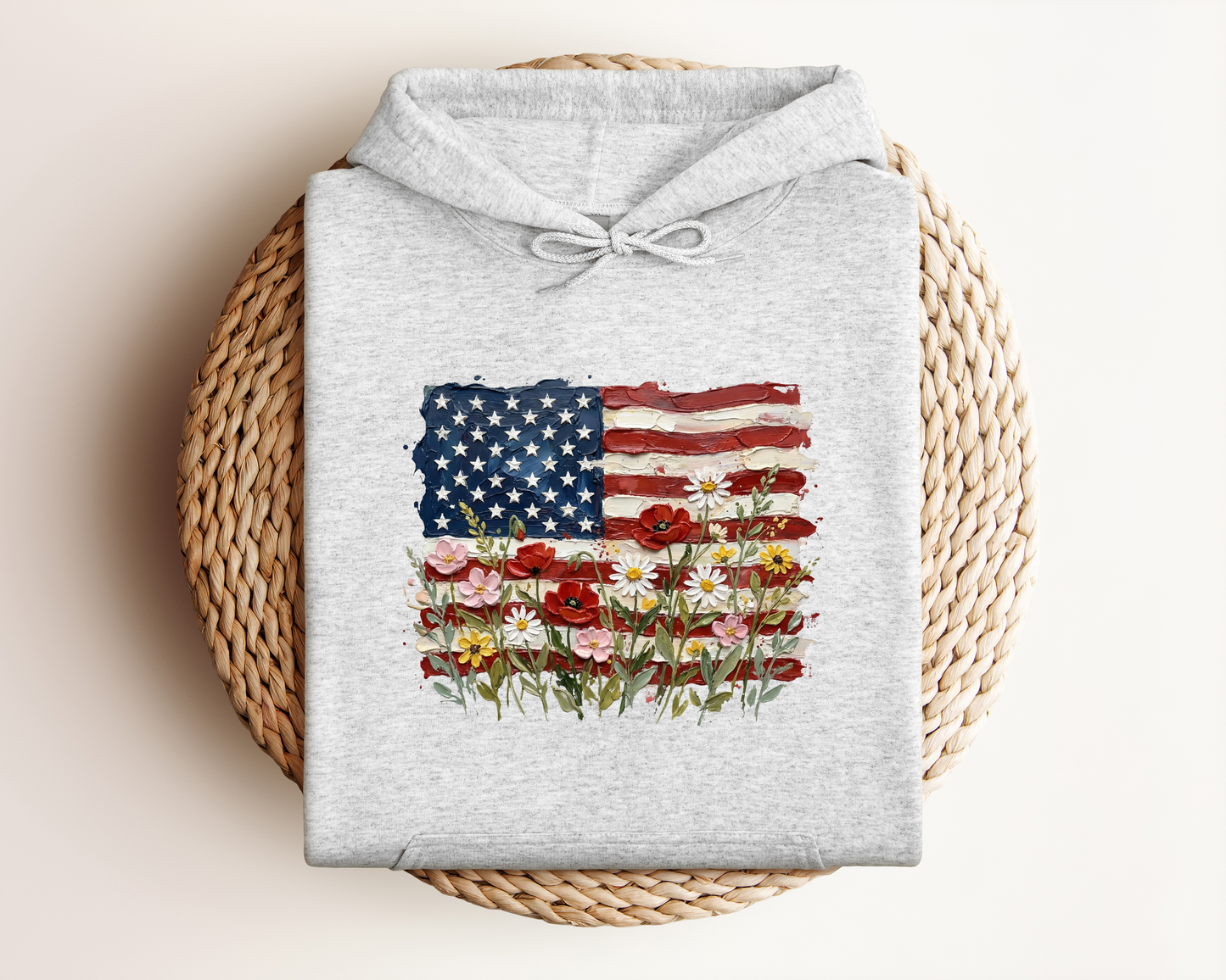 AMERICAN FLORAL FLAG HOODIE