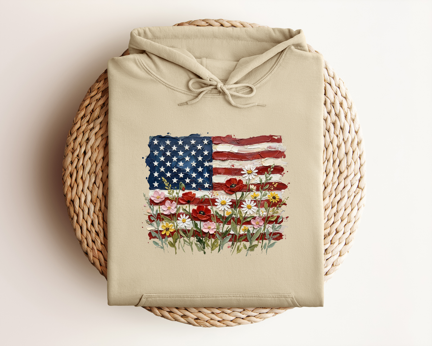 AMERICAN FLORAL FLAG HOODIE