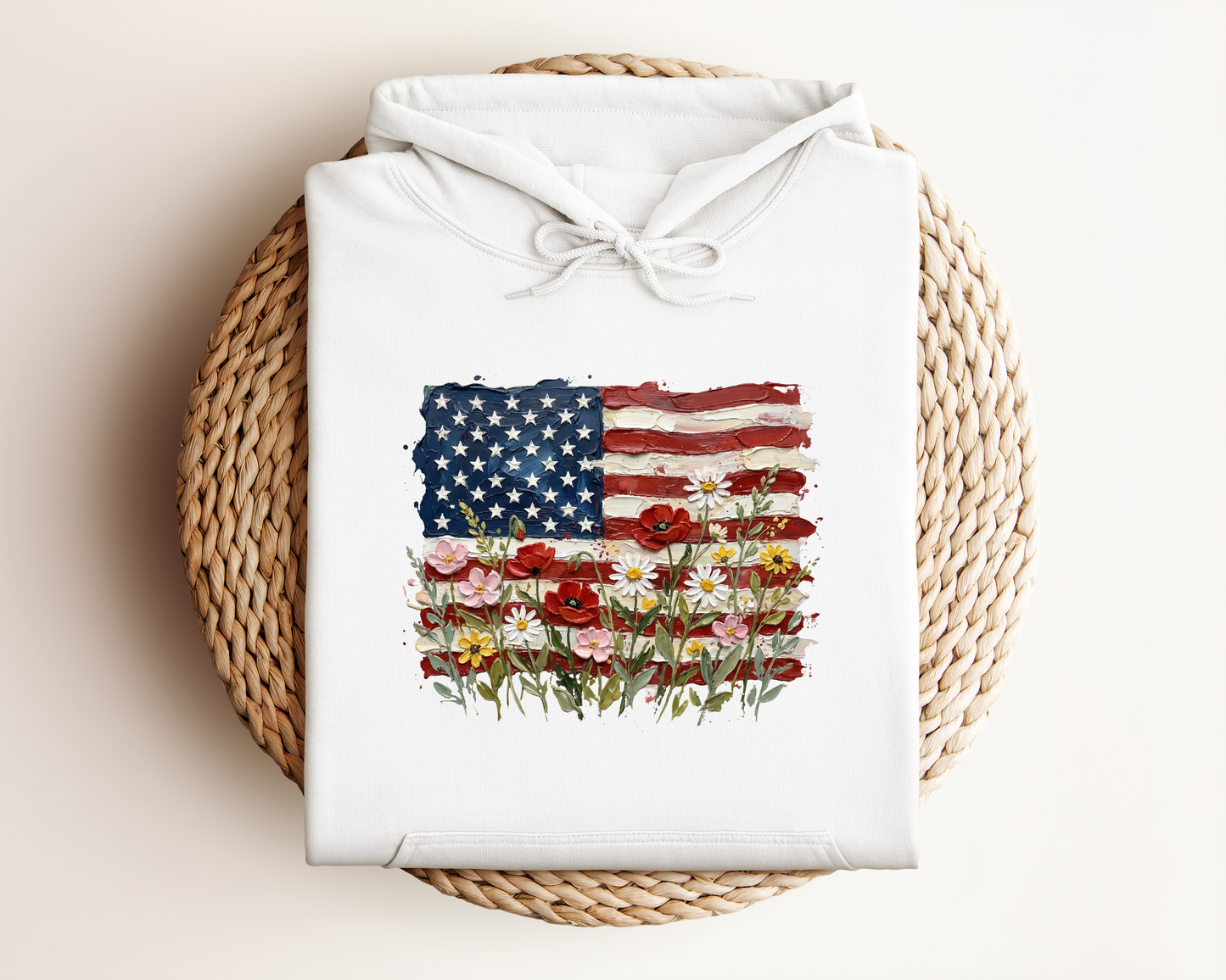 AMERICAN FLORAL FLAG HOODIE
